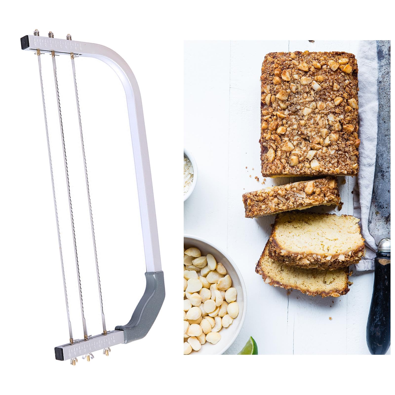 Professional Adjustable Cake Leveler & Slicer - 3-Wire Cake Cutter Tool for Perfect Layer Cakes | Essential Baking & Cake Decorating Equipment for Home Bakers & Professionals