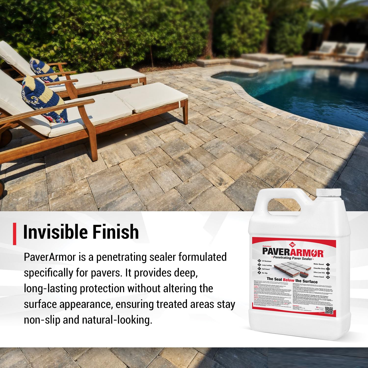PaverArmor Penetrating Paver Sealer (2.5 Gallons) - Protect & Preserve Concrete, Brick, Natural Stone Pavers - Non-Slip, Matte Finish - Ideal for Driveways, Patios & Walkways