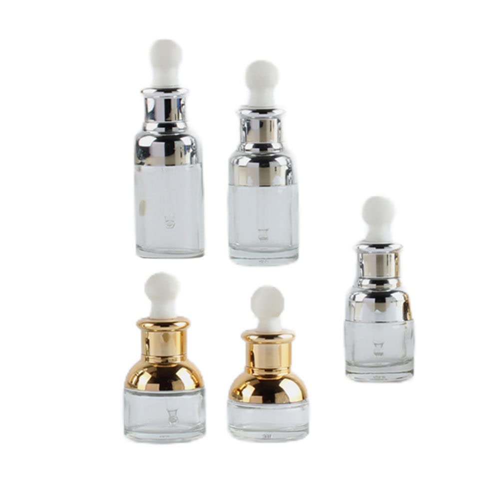 FOMIYES 5-Pack Clear Glass Dropper Bottles - Leakproof Essential Oil Containers with Eye Droppers for Travel & DIY - Perfect for Aromatherapy, CBD Oil & Liquid Storage