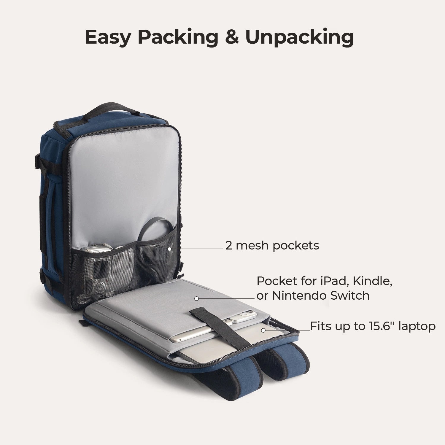Blast Travel Backpack - Lightweight Waterproof Carry-On Backpack for Men & Women - Perfect for Airplane, Hiking, Camping & Daily Commute