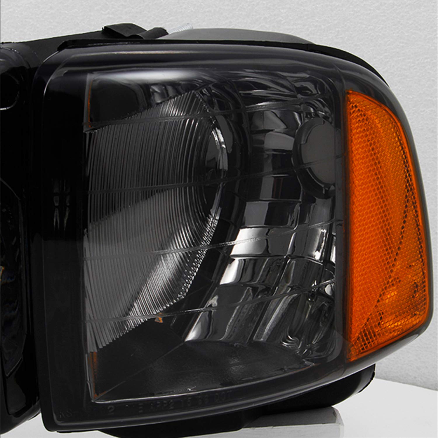 AKKON Smoked Headlights & Dark Red Tail Lights Combo Pair for 1999-2001 Dodge Ram 1500 Sport Models - Direct Replacement LH+RH - Upgrade Your Truck's Style for Night Driving & Custom Look
