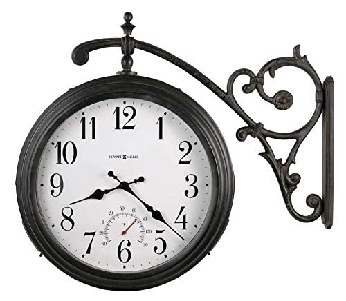 Howard Miller Gladwin II Wall Clock - 12 Inch Round Iron Clock with Powder Coated Finish for Living Room, Bedroom & Office Decor | Silent Non-Ticking Quartz Movement