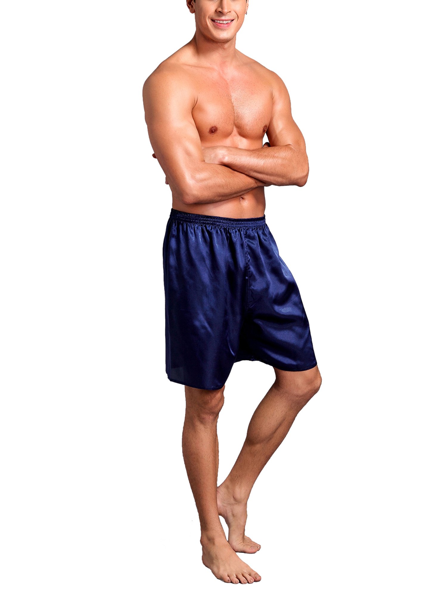 Men's Satin Sleep Shorts 2-Pack - Soft Lounge Shorts for Comfortable Sleep & Relaxation at Home