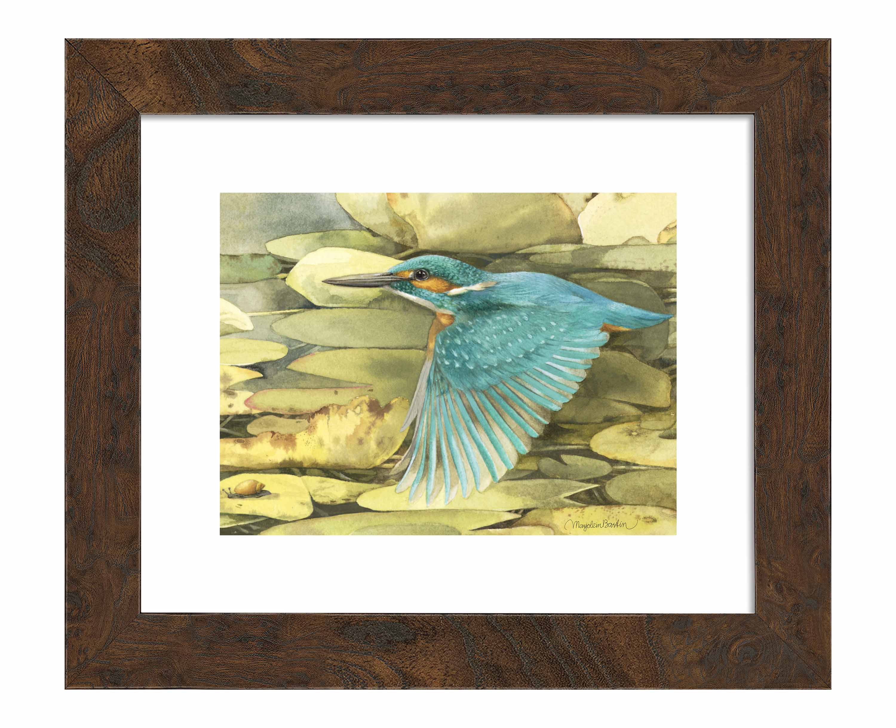 Kingfisher in Flight - Stunning Wildlife Art Print for Home & Office Decor | Nature-Inspired Wall Art for Living Room, Bedroom, or Gift