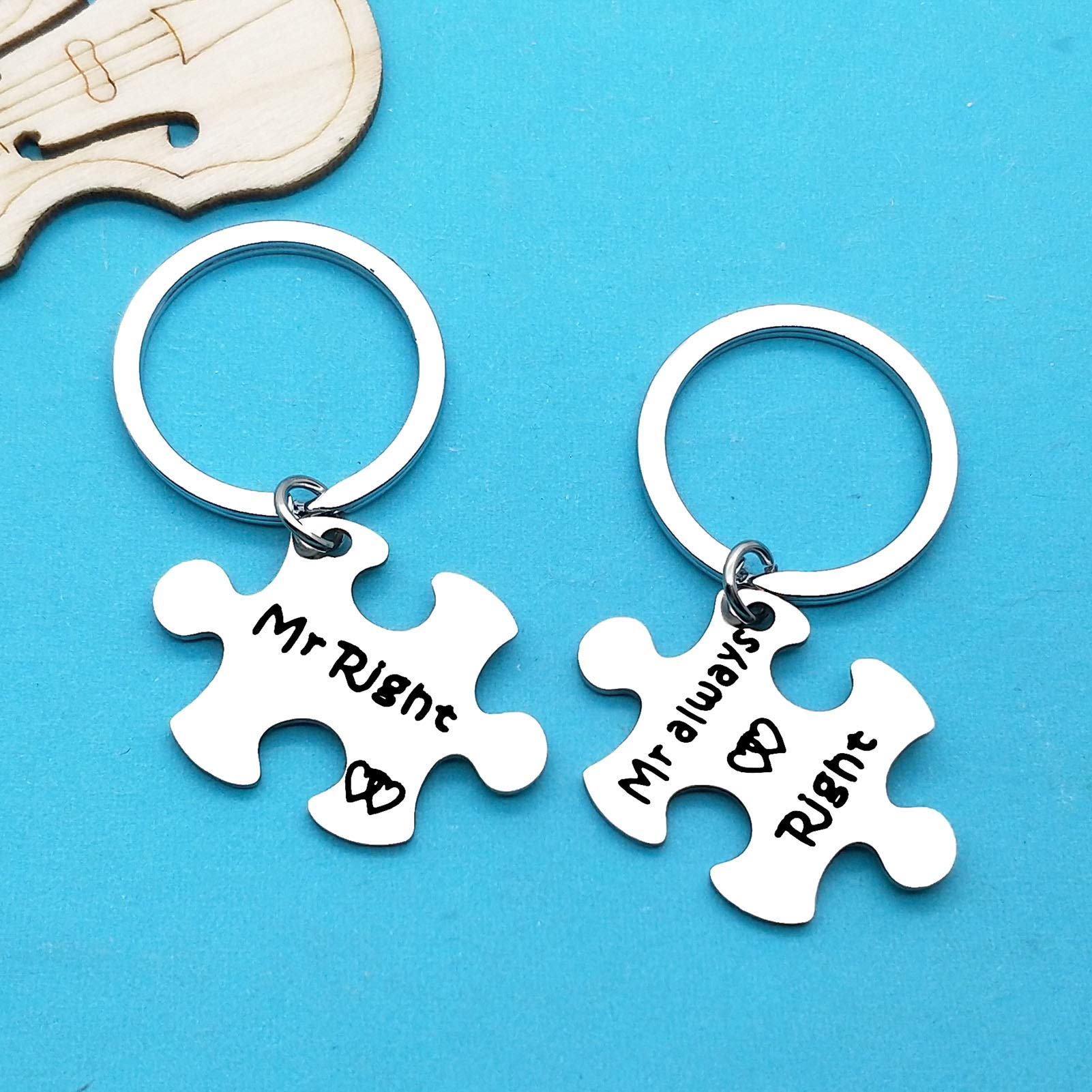 Mr. & Mr. Always Right Keychain Set - Gay Pride Couple Gift, LGBT Anniversary, Valentine's Day, Christmas & Birthday Gift for Men - Perfect for Weddings, Pride Events & Romantic Celebrations