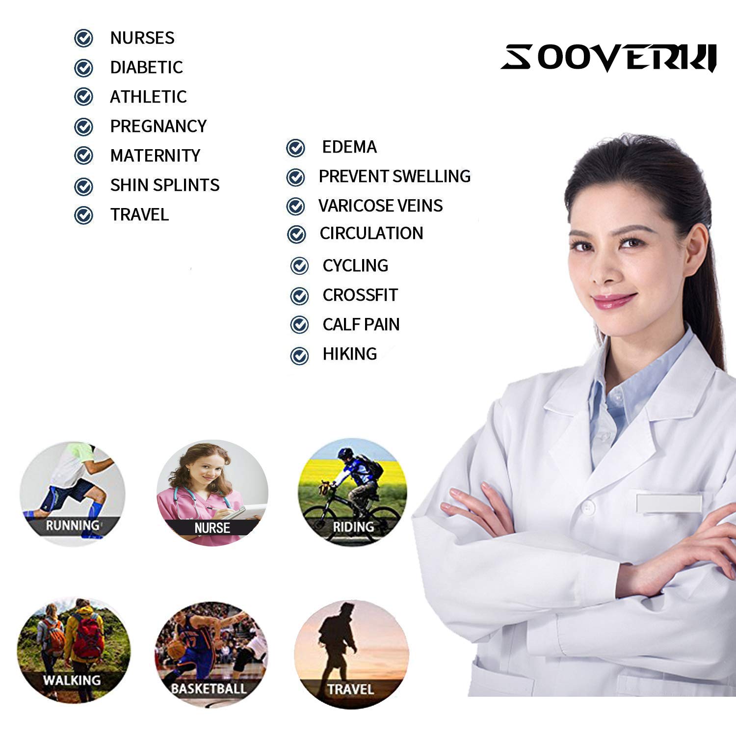 8 Pairs Graduated Copper Compression Socks 15-20mmHg for Men & Women - Improve Circulation for Running, Cycling & Athletic Performance - Perfect for Workouts, Travel & Recovery