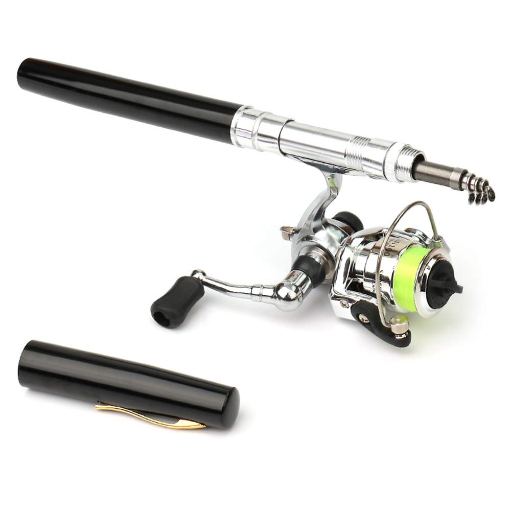 Lixada Telescopic Fishing Rod and Reel Combo Kit - Compact Mini Pen Fishing Pole with Spinning Reel - Perfect for Travel, Backpacking & Lightweight Fishing Adventures