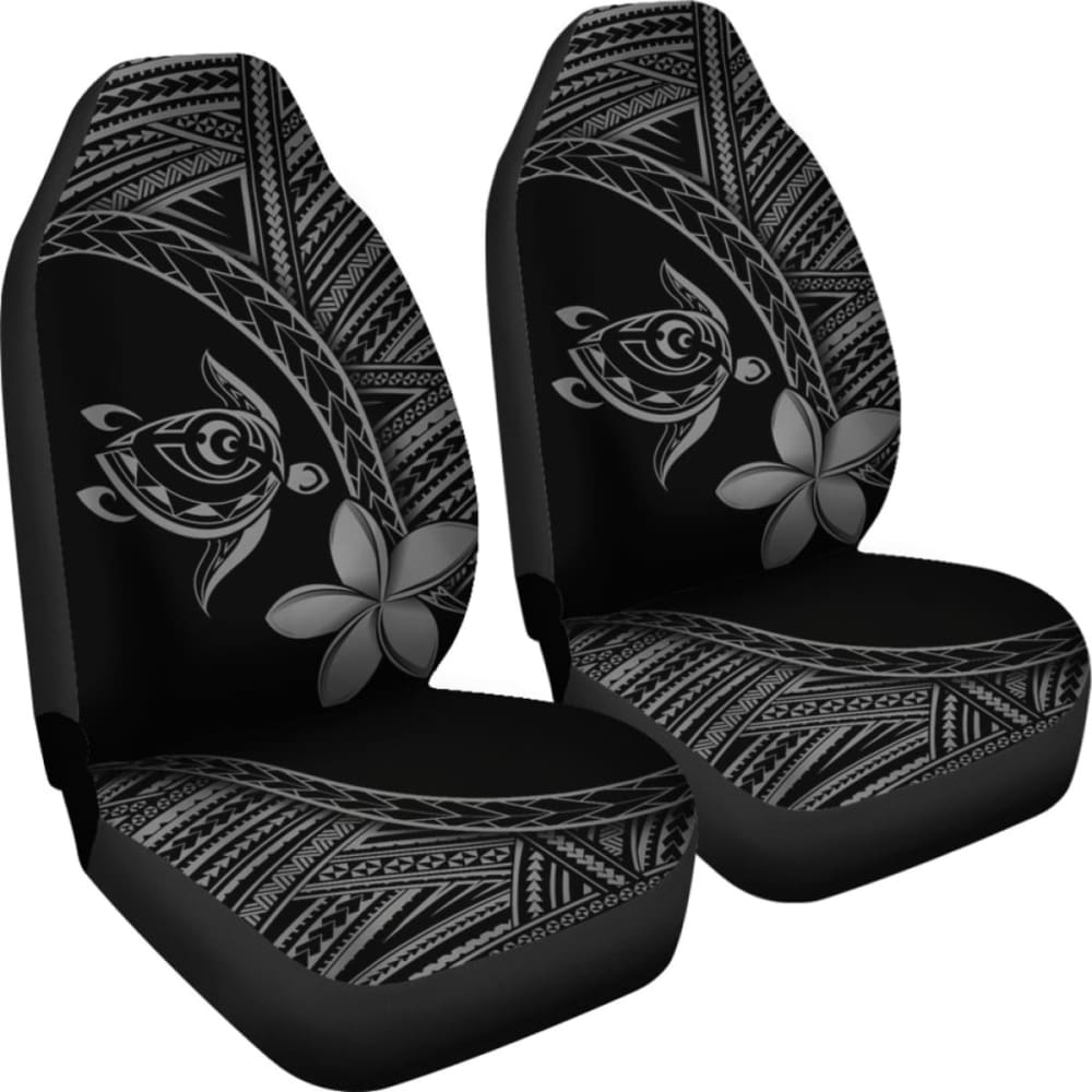 Alohawaii Premium Car Seat Covers - Hawaii Turtle & Plumeria Grey Design - Universal Fit for Most Vehicles - Perfect for Beach Trips & Tropical Vacations