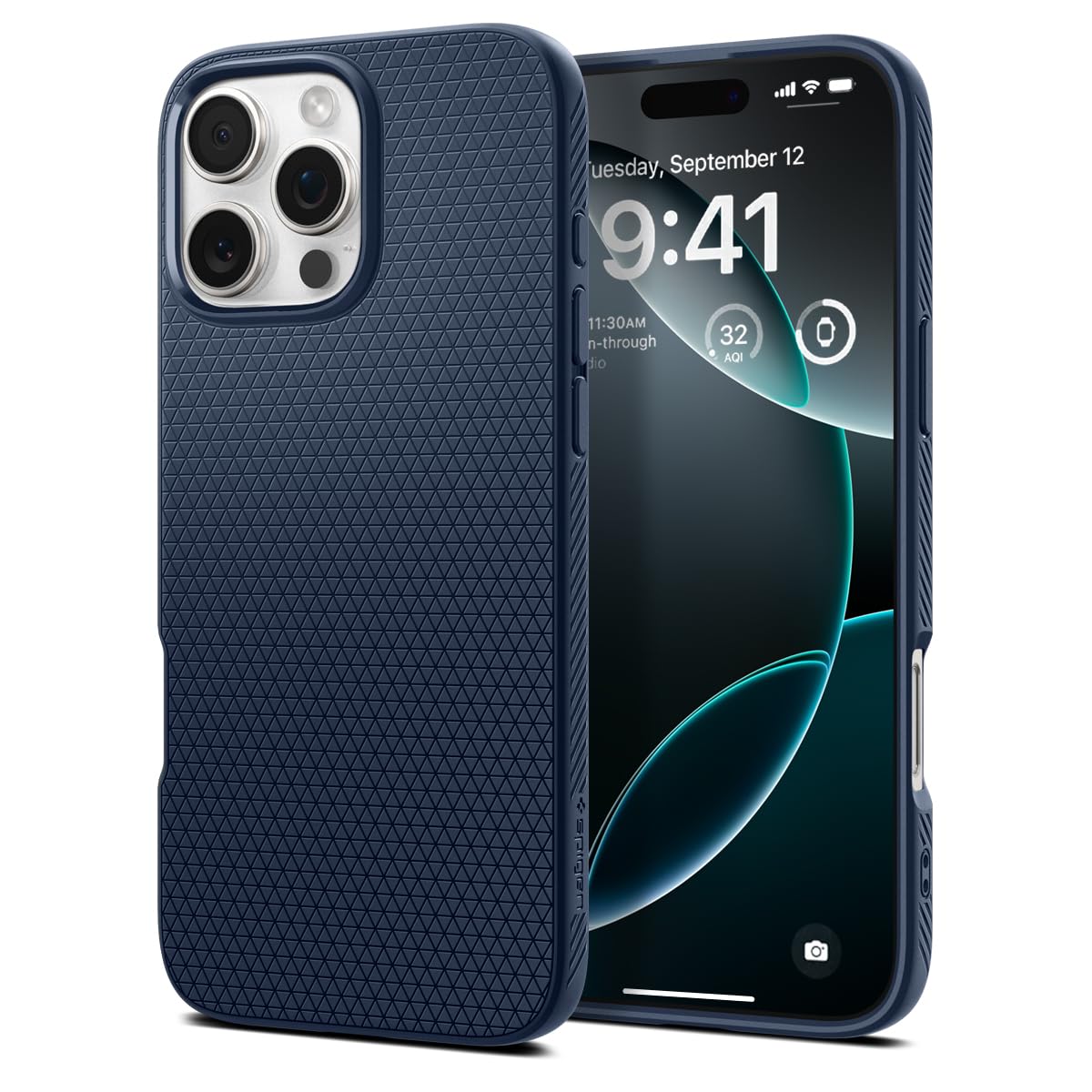 Spigen Liquid Air Armor Case for iPhone 16 Pro - Slim Protective Navy Blue Cover | Perfect for Everyday Use, Travel & Outdoor Activities