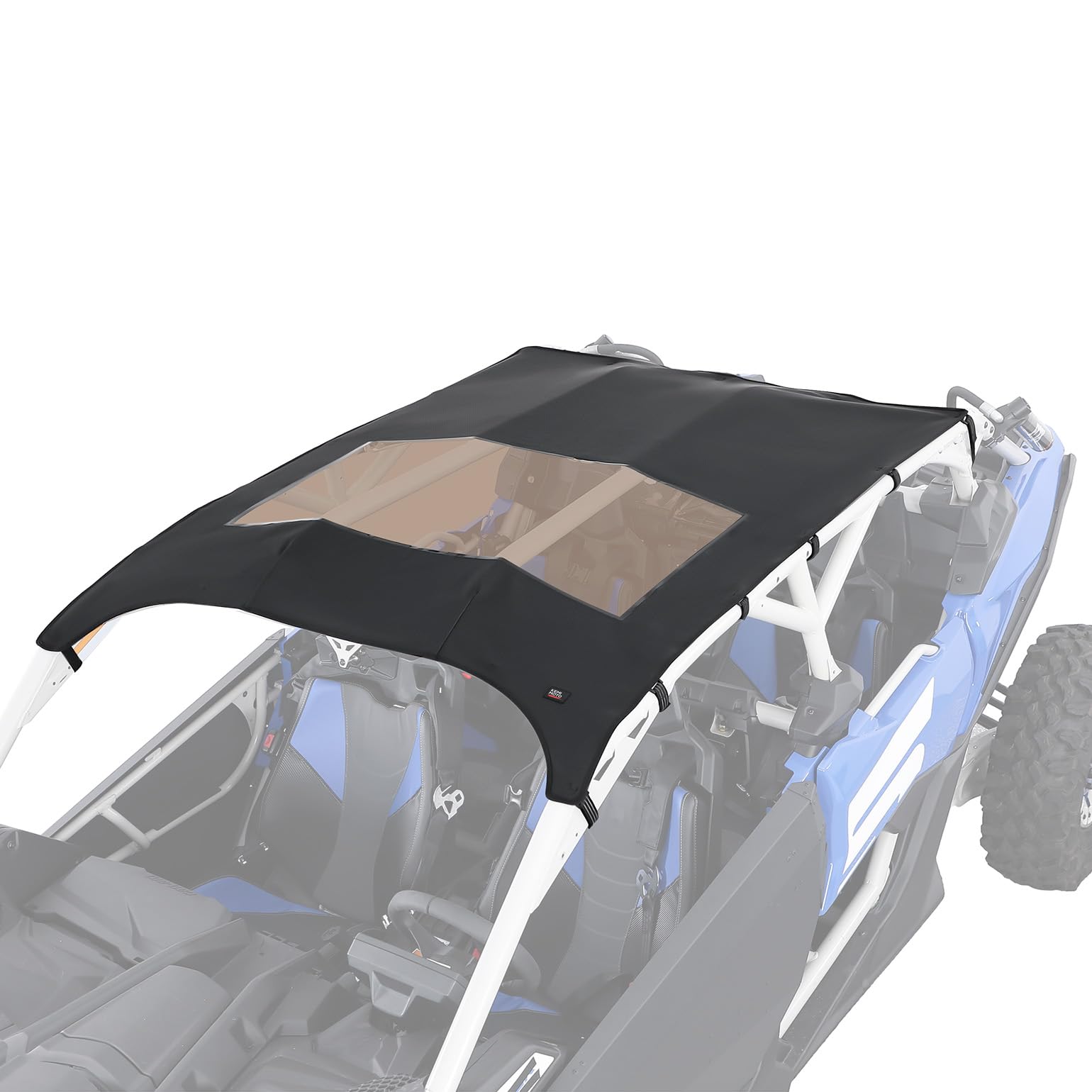 KEMIMOTO X3 Max Roof Wind Deflector & Sun Visor - Waterproof, Friction-Resistant Bimini Top for Can-Am Maverick X3 Max (2017-2025 4-Seat Models) - Perfect for Off-Roading, Beach Trips & Outdoor Adventures