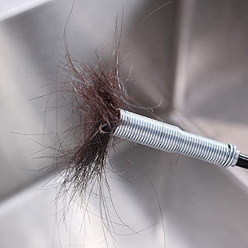 Ronest Stainless Steel Hair Catcher Drain Cleaner - Flexible Wire Spring Sink Cleaning Stick for Bathroom & Kitchen Clog Removal | Perfect for Showers, Sinks, and Tub Drains