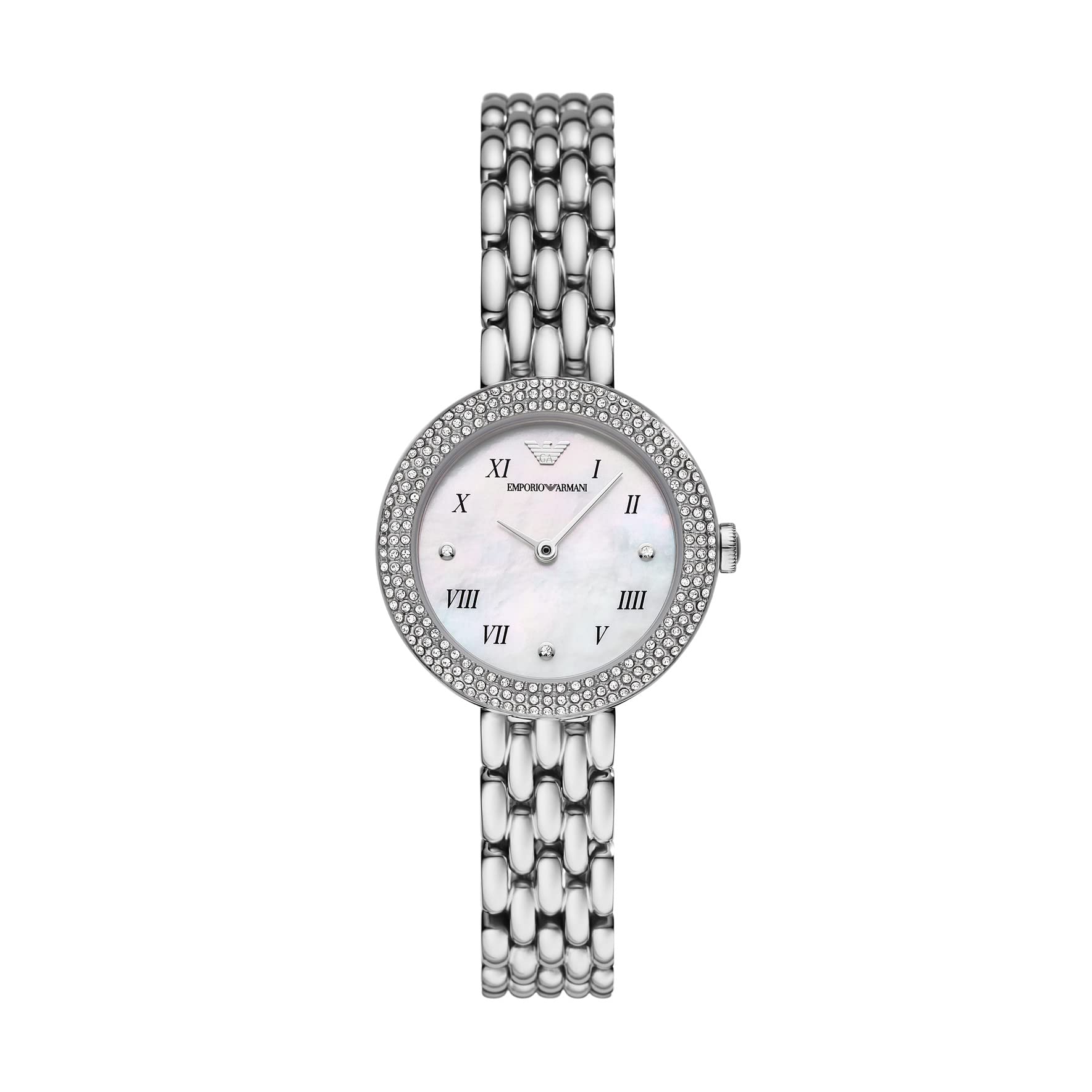 Emporio Armani Women's Two-Hand Watch - Elegant Stainless Steel Bracelet, Water Resistant, Perfect for Work, Date Night & Special Occasions