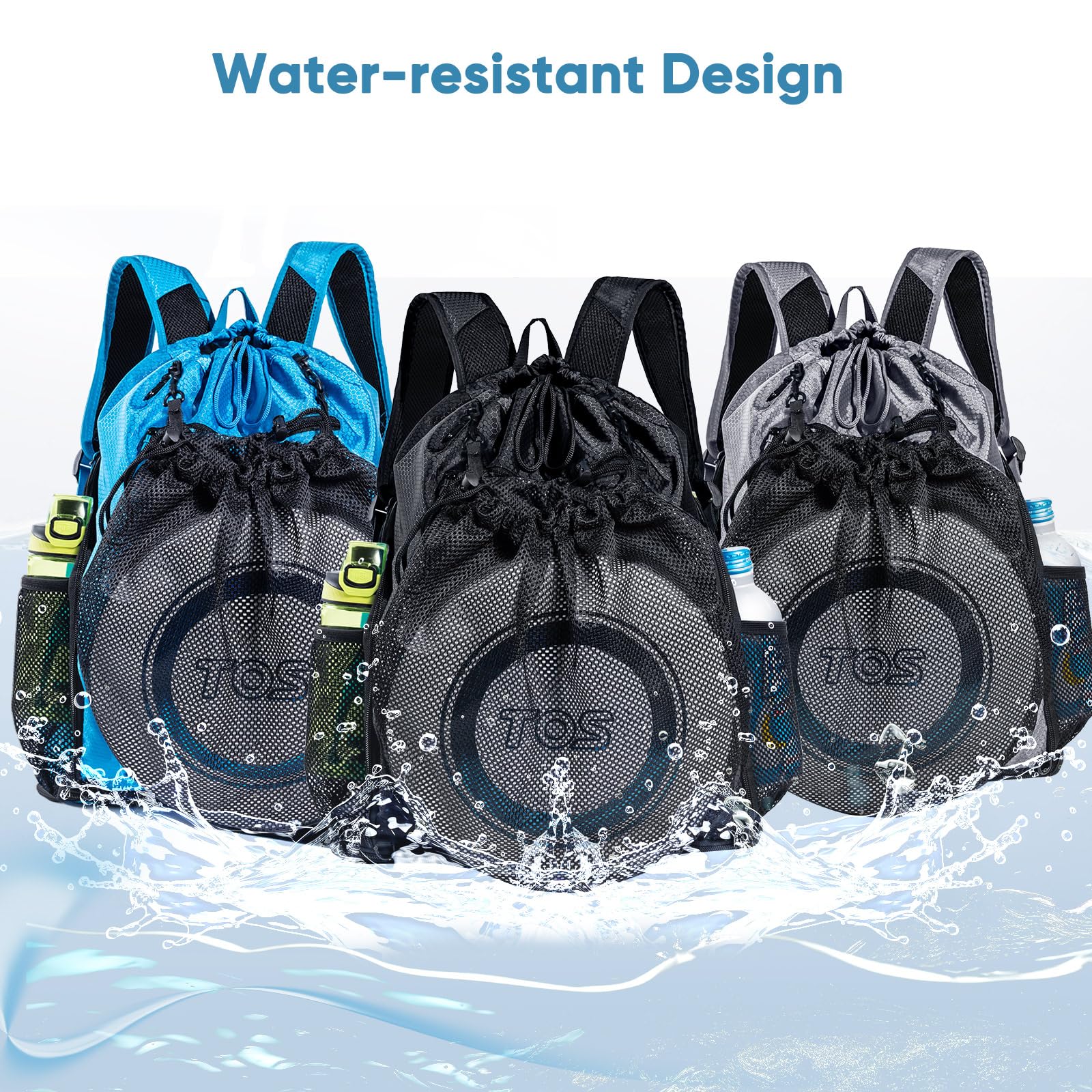 Large Waterproof Beach Backpack with Shoe Compartment - Oversized Sandproof Drawstring Pool Bag for Swimwear, Towels & Toiletries | Perfect for Beach Trips, Gym, Travel & Outdoor Activities