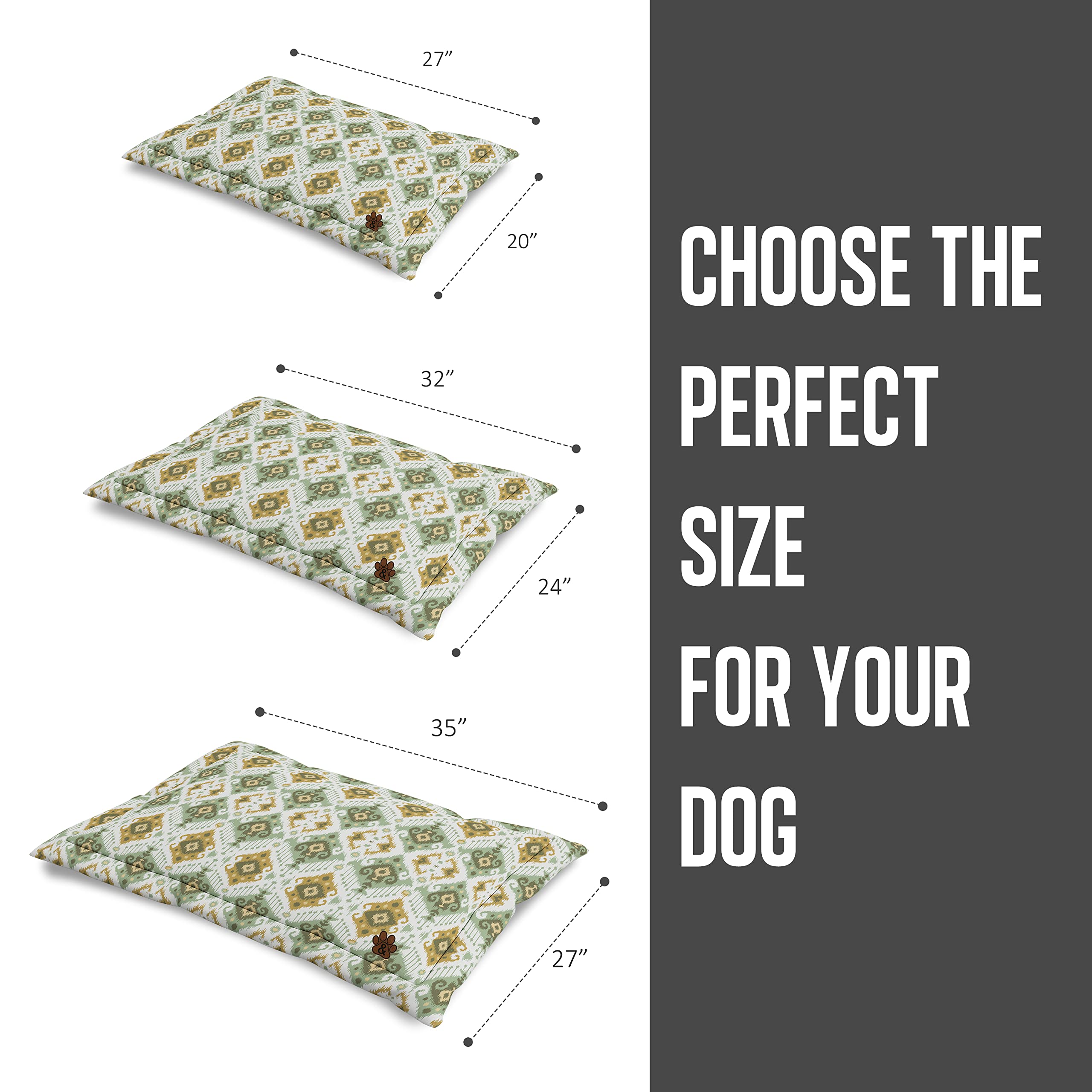 Premium Non-Slip Dog Bed Mat for Large, Medium & Small Dogs - Washable Pet Mattress with Anti-Skid Bottom (Pattern 12, Large Size) - Perfect for Crates, Floors & Car Rides