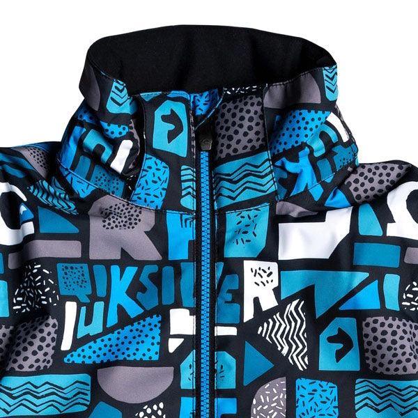 Quiksilver Little Mission Kids Snow Jacket - Blue & Black Print - Waterproof & Warm Winter Coat for Boys & Girls - Perfect for Skiing, Snowboarding & Outdoor Winter Activities