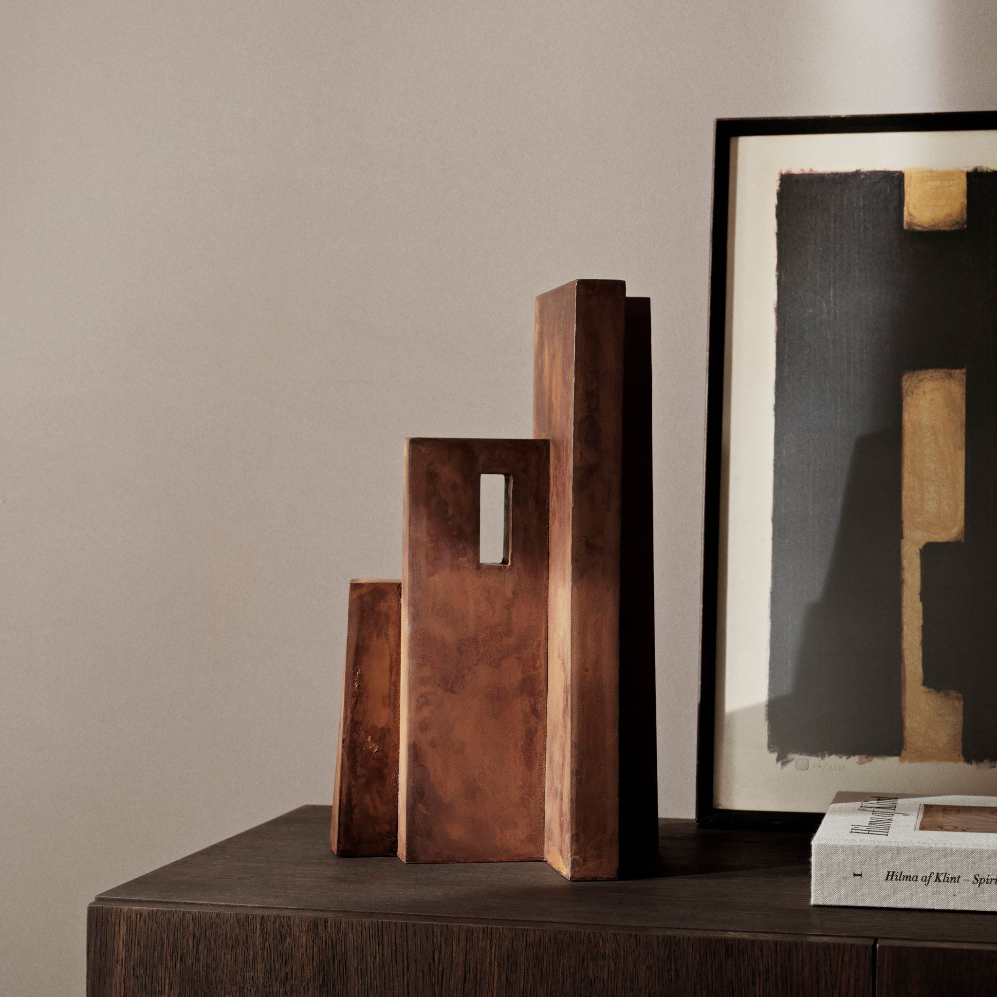 FERM LIVING Aperture Sculpture - Modern Home Decor Art Piece in Oxide Finish | Perfect for Living Room, Bedroom & Office Decoration