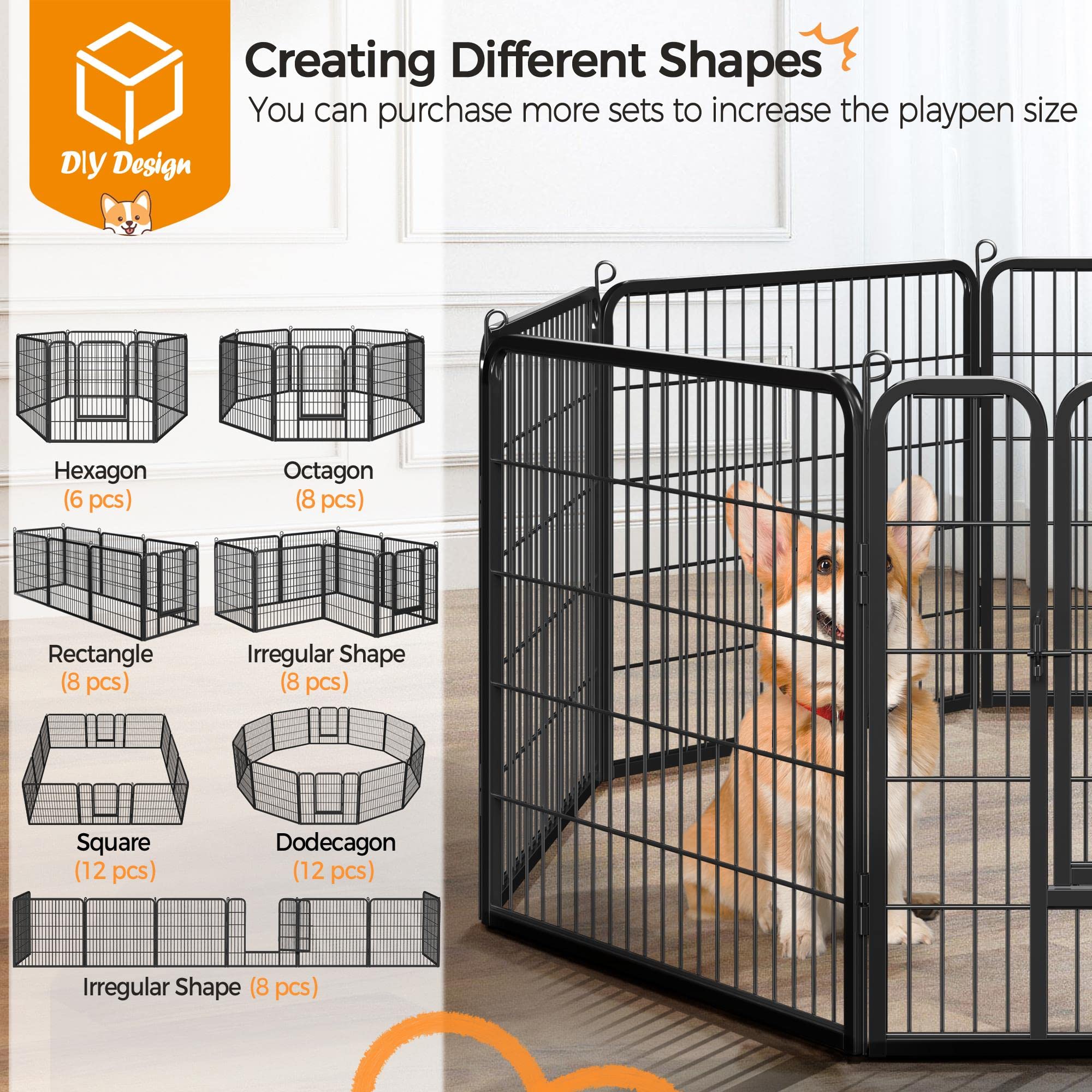 Yaheetech 24-Panel Foldable Dog Playpen - 32