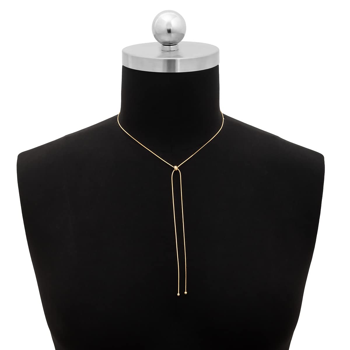 Boho Y-Necklace for Women - Adjustable Gold Pendant Necklace with Thin Chain, Minimalist Slider Design for Layering & Everyday Wear