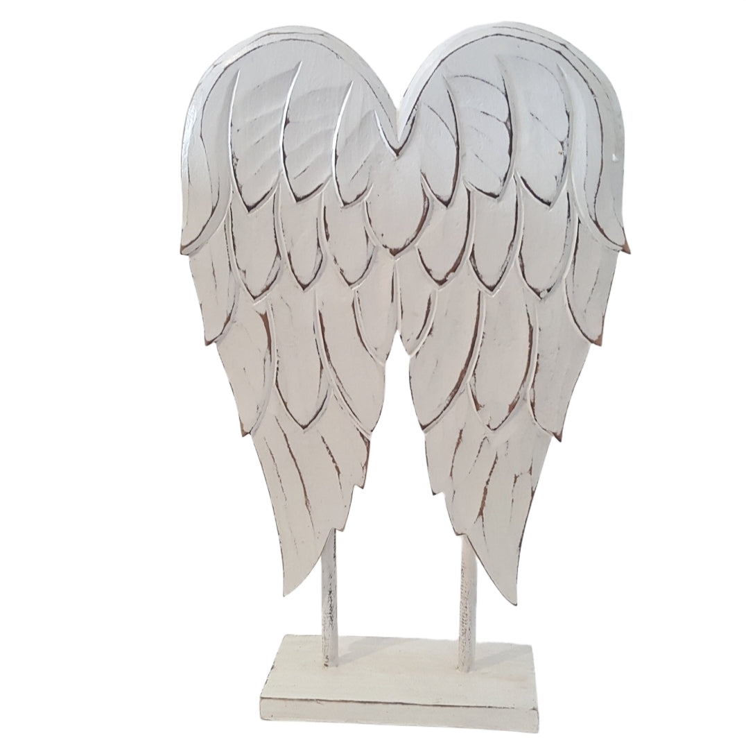 White Angel Wings on Stand - Elegant Home Decor for Weddings, Parties & Photo Props | Perfect for Christmas, Halloween & Costume Events