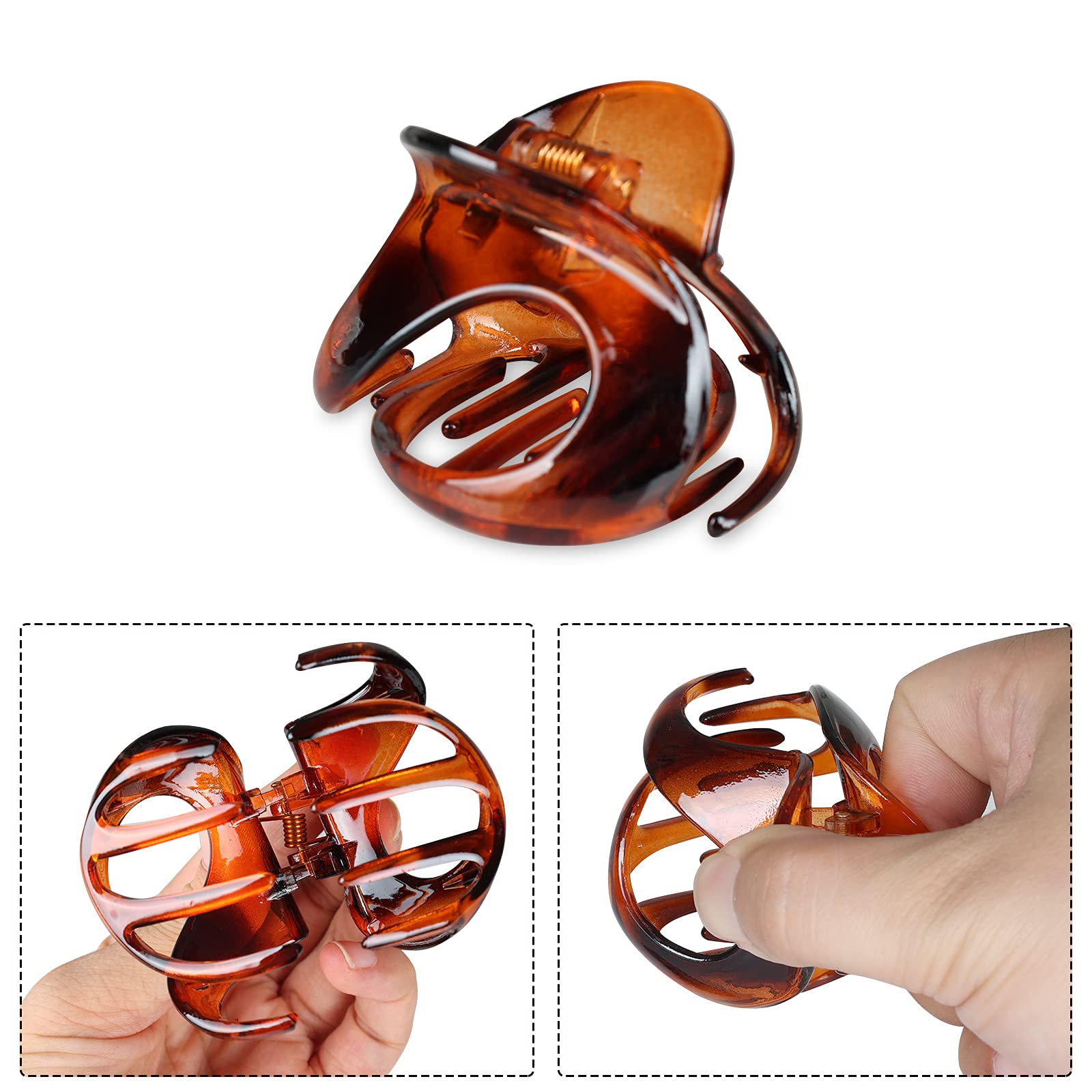 Aaiffey 4 Pack Non-Slip Leopard Print Hair Claw Clips for Women & Girls - Fashion Hair Accessories for Thin Hair, Perfect for Work, School & Everyday Styling