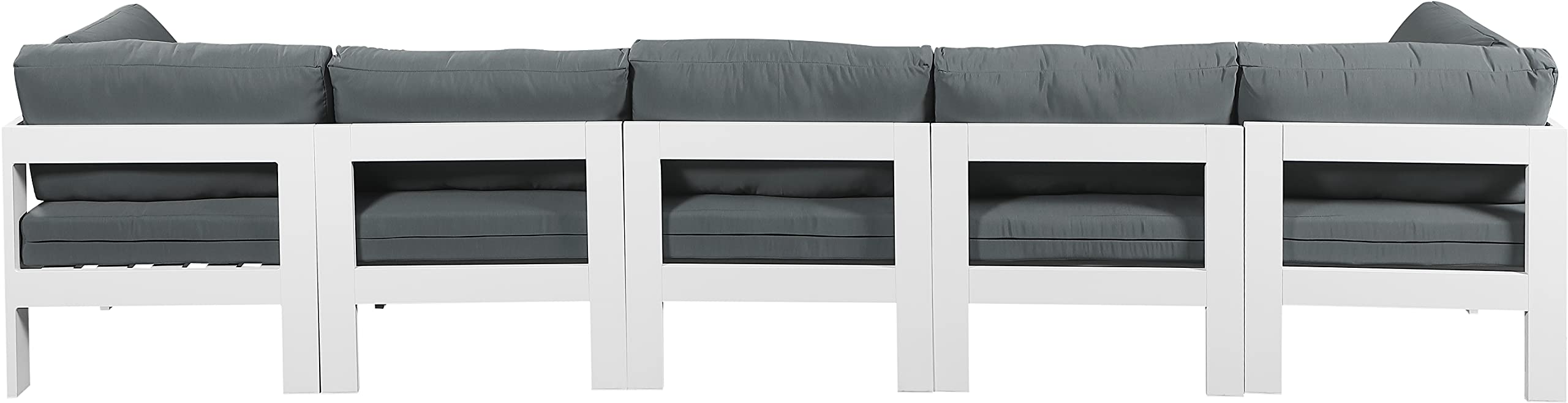 Meridian Furniture 375Grey-S150A Nizuc Collection Modern Outdoor Modular Sofa Set - Water-Resistant Patio Furniture for Poolside, Backyard & Garden Relaxation