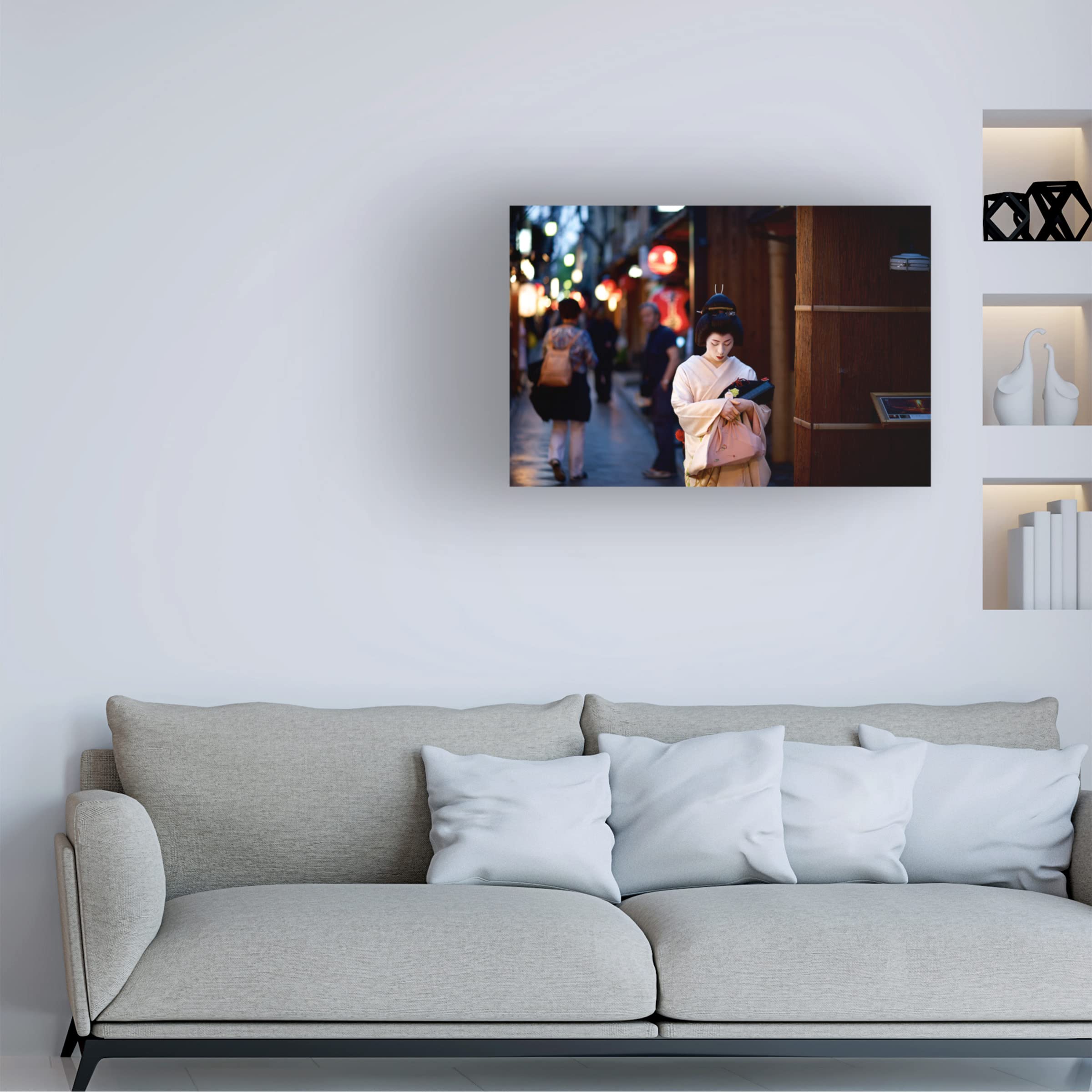 Trademark Fine Art 'Geiko' Canvas Wall Art Print by Rui Caria - Japanese Inspired Home Decor for Living Room, Bedroom & Office