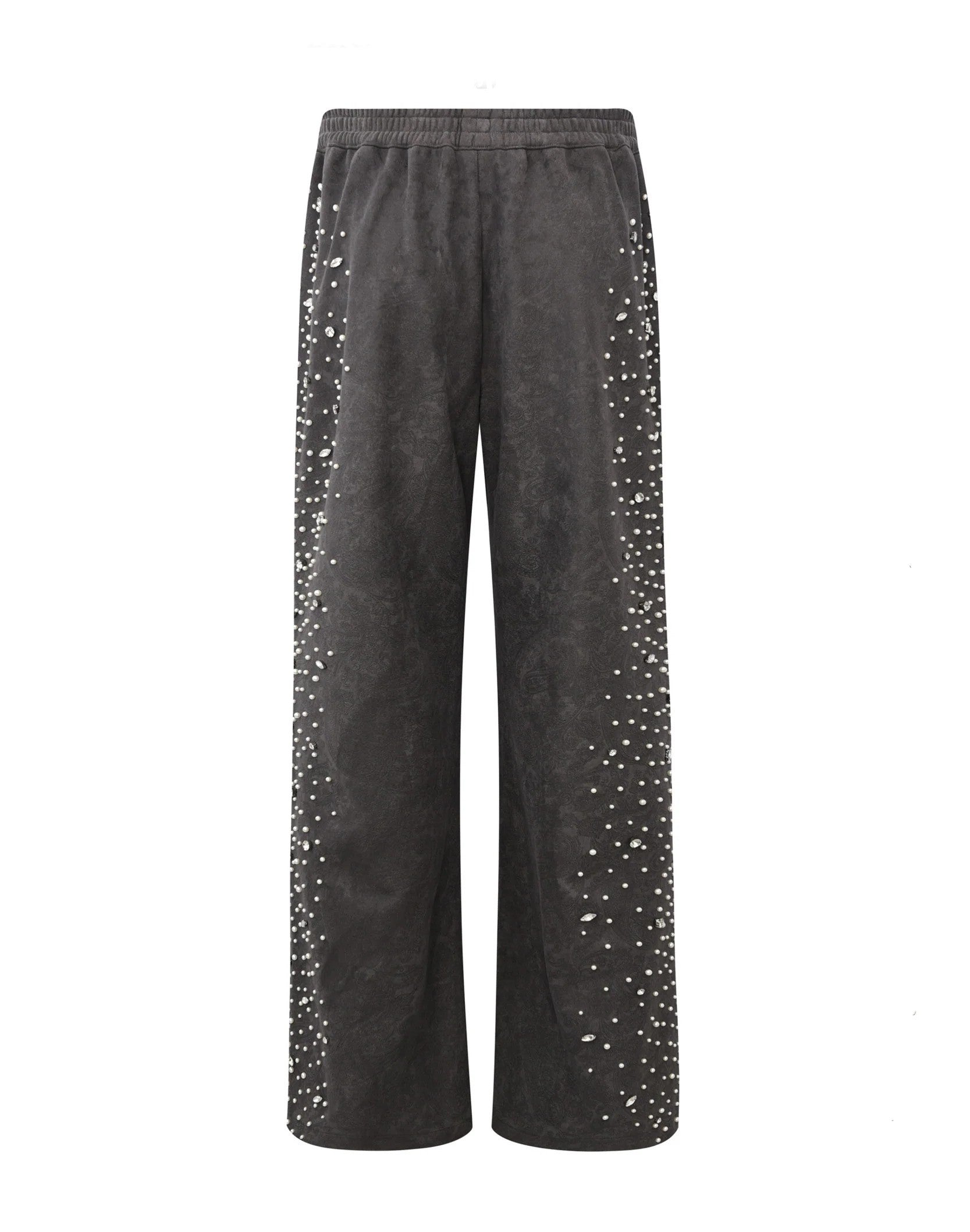 Cashew Blossom Pearl Sweatpants for Women - Soft & Comfortable Black Joggers for Lounge, Yoga, and Casual Wear