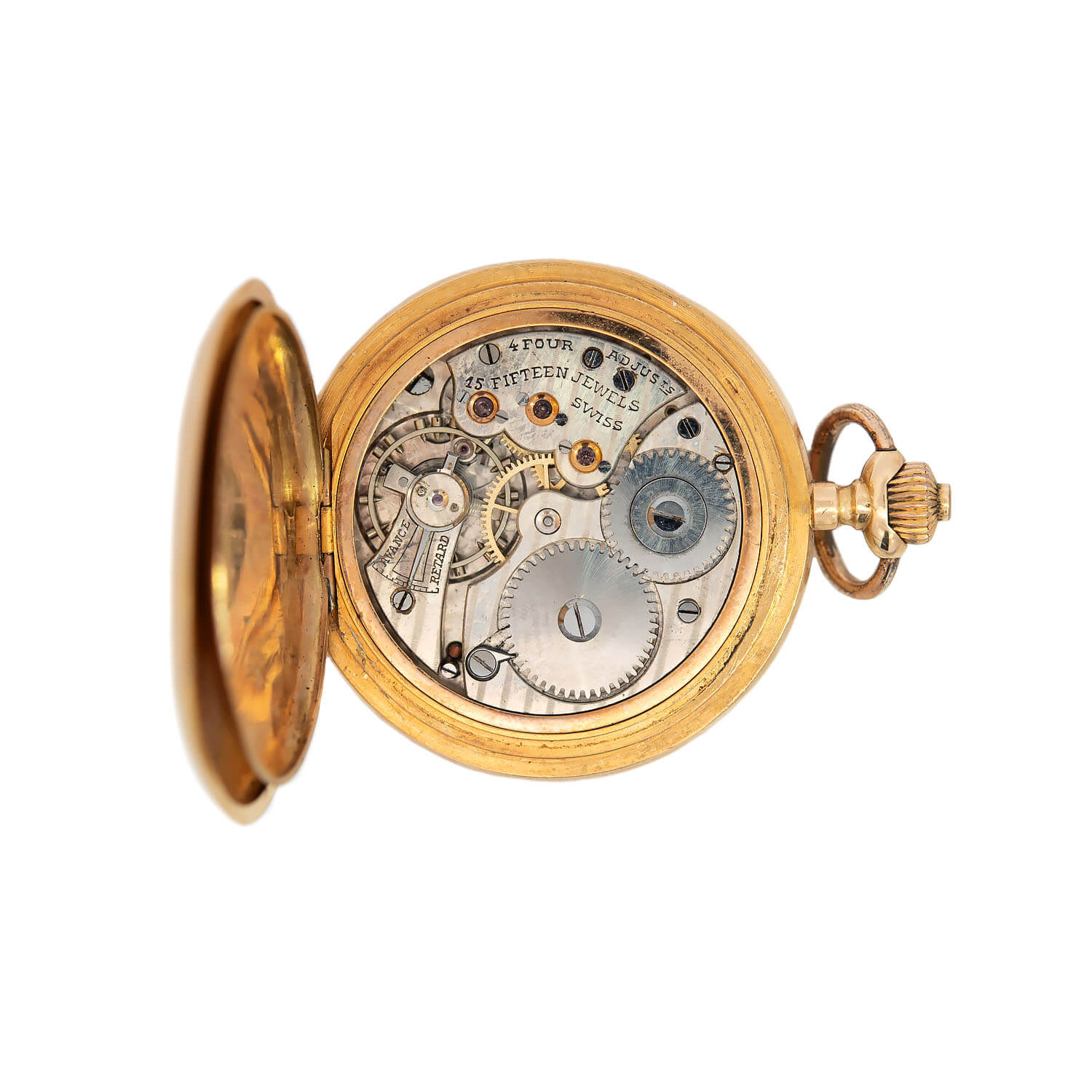 Vintage Movado Art Nouveau 1910 International Expo 18k Rose Gold Pocket Watch with 1ctw Rose Cut Diamonds - Antique Collector's Timepiece for Special Occasions & Luxury Gifts