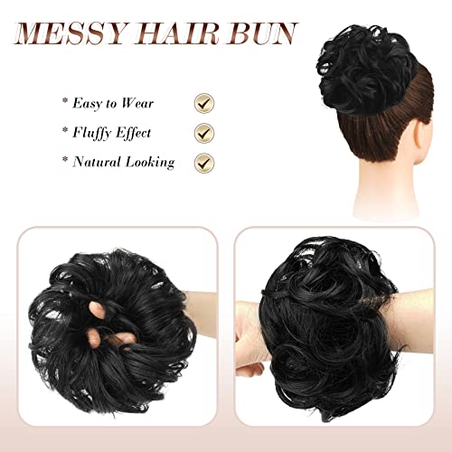 Large Curly Hair Bun Scrunchie Extension - Perfect for Ponytails, Updos & Everyday Hairstyles