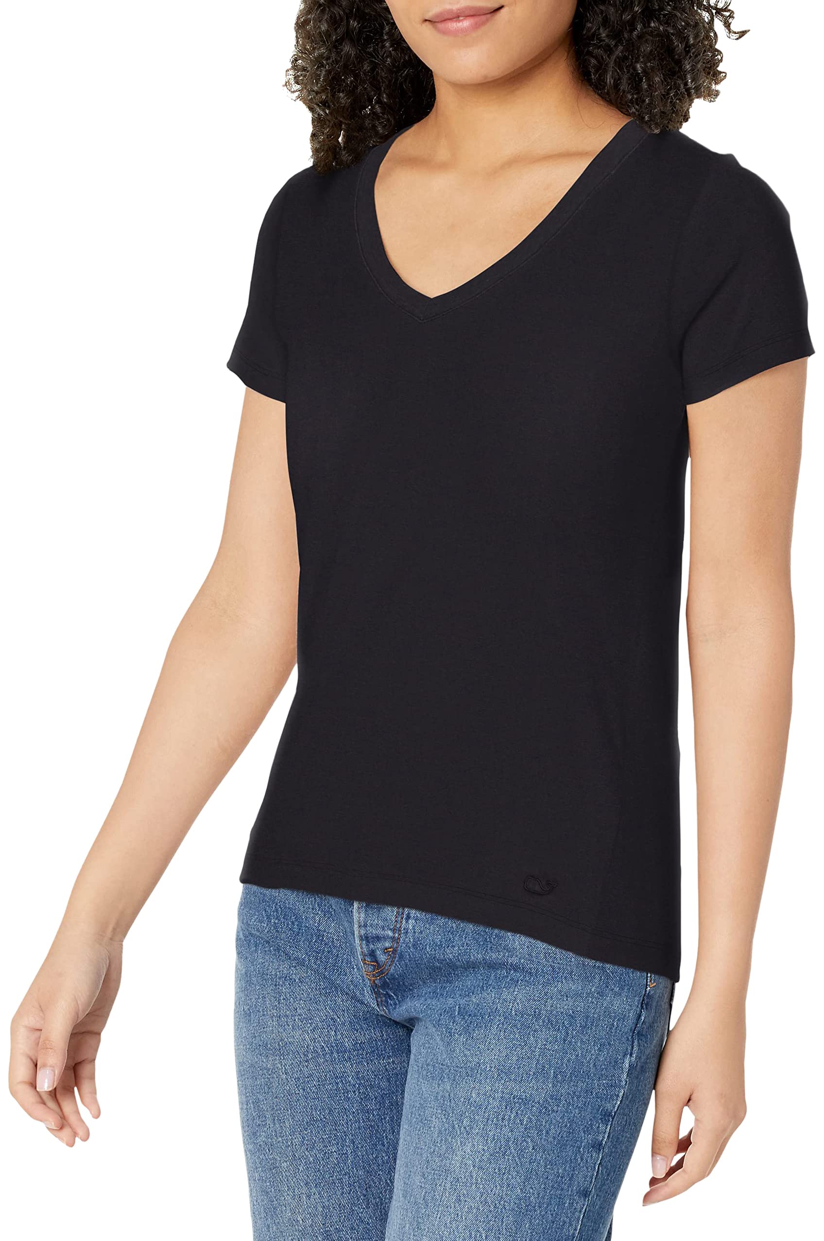 Vineyard Vines Women's Short Sleeve V-Neck Cotton T-Shirt - Casual Comfort Tee for Everyday Wear, Summer Outfits & Layering