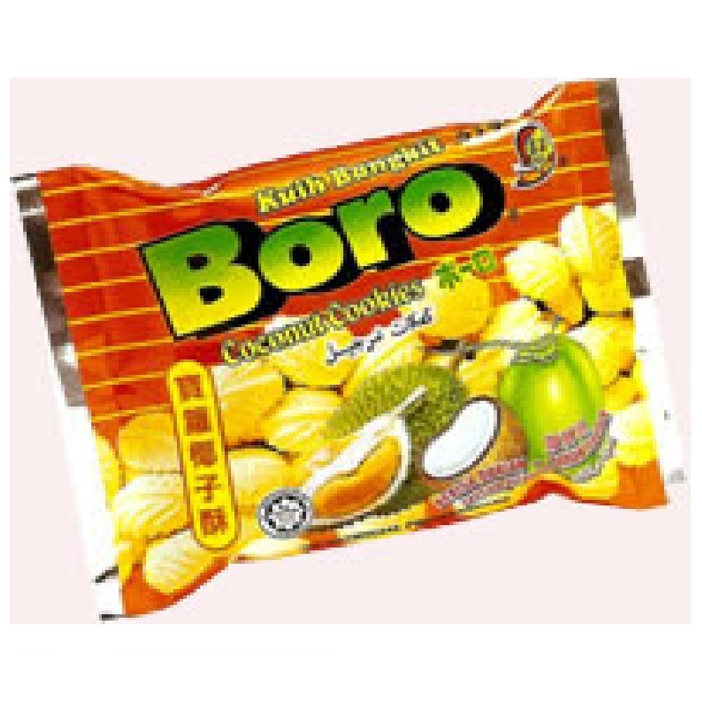 Premium Boro Coconut Cookies 14g - Durian Flavor (160 Packs) | Crunchy Snack for Parties, Gifts & Asian Dessert Lovers