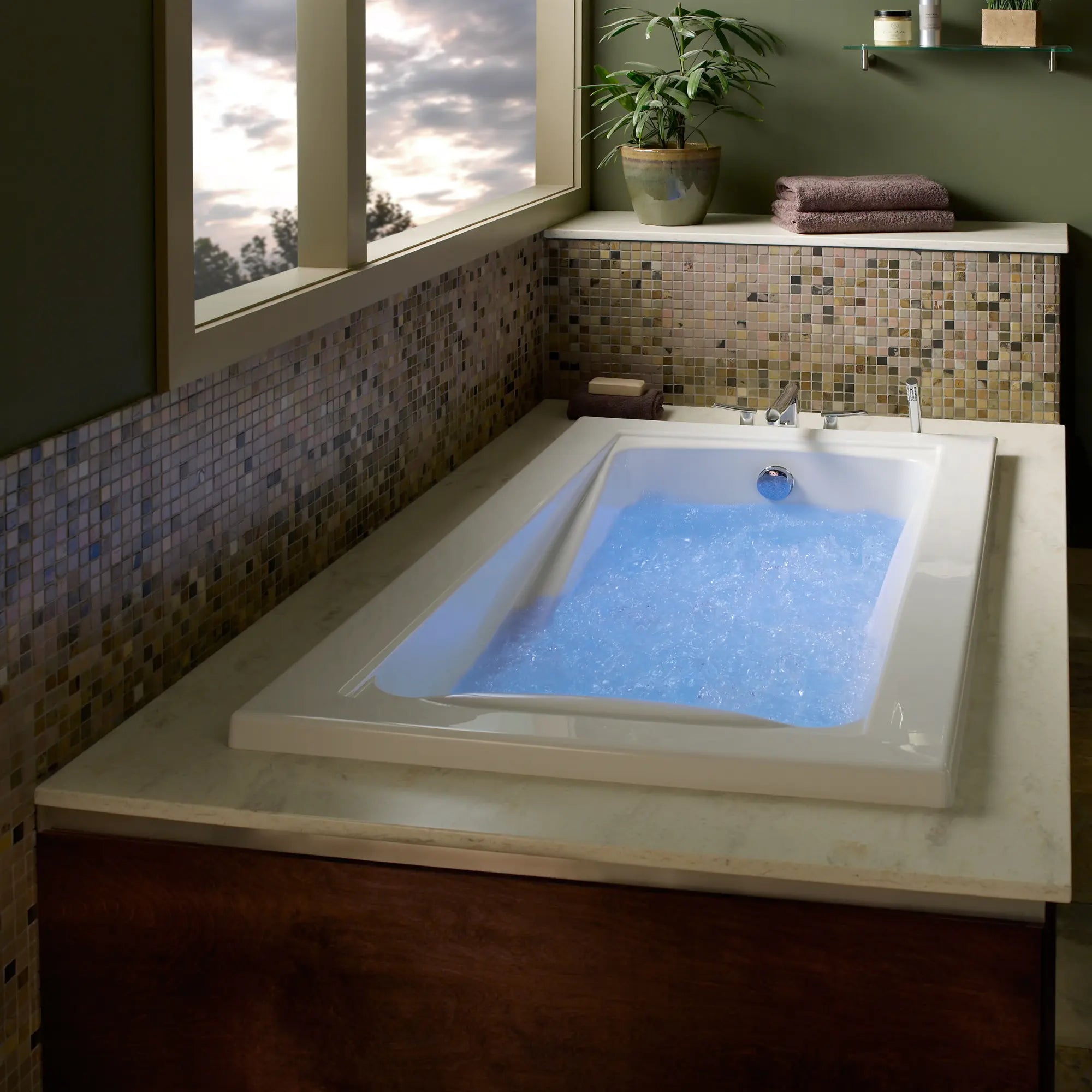 66 x 36 Inch Green Tea® Drop-In Bathtub with EcoSilent® EverClean® Hydromassage System - Luxury Soaking Tub for Spa-Like Relaxation at Home