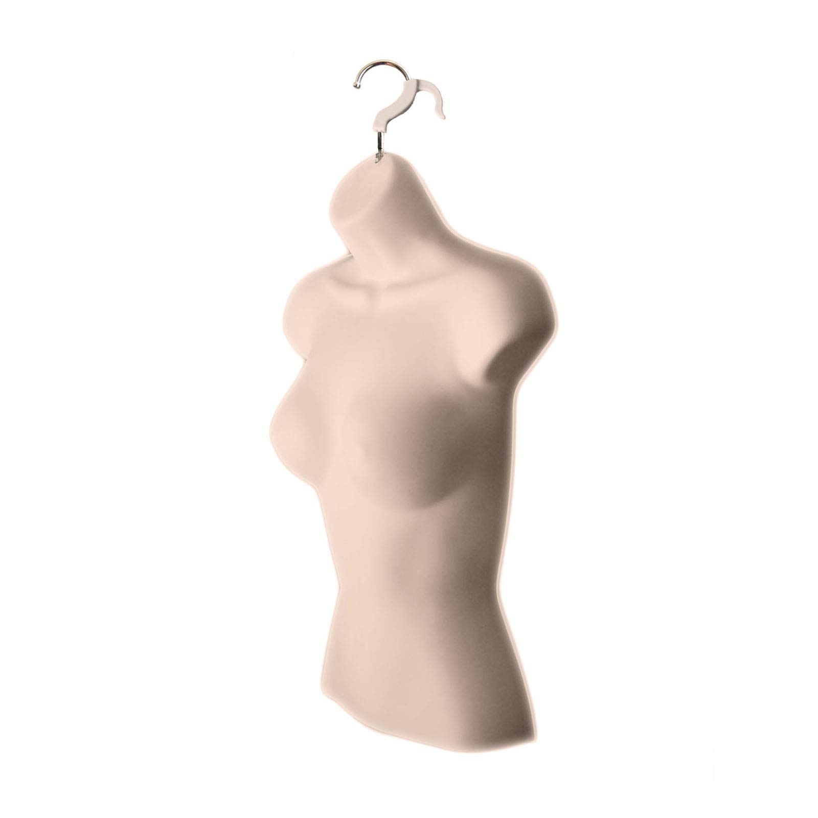 Flesh-Toned Male & Female Hollow Back Mannequin Torso Set with Acrylic Stand & Metal Pole - Small & Medium Sizes (2-Pack) for Clothing Display, Fashion Photography, and Retail Store Visual Merchandising