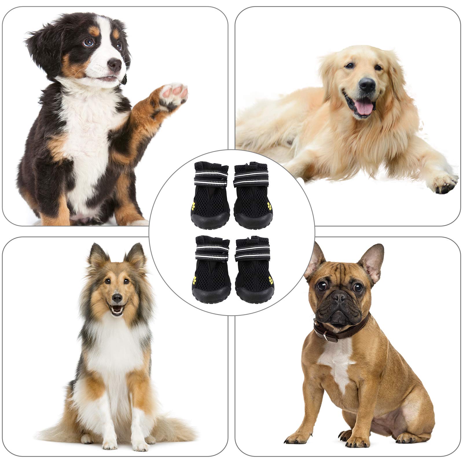 iplusmile 1 Set Dog Boots for Hiking & Snow - Non-Slip Paw Protector Shoes for Large Dogs, Waterproof Mesh Outdoor Pet Booties - Perfect for Winter, Hiking, and Rough Terrain Adventures