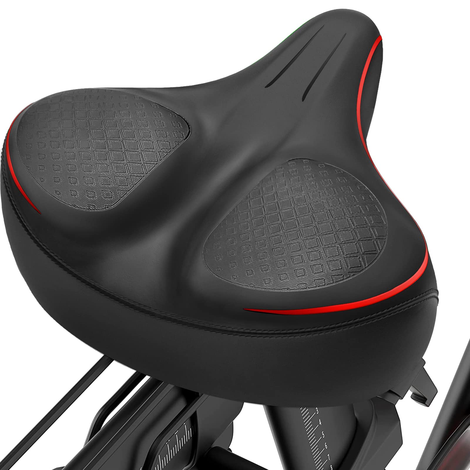 Premium Oversized Noseless Bike Seat for Peloton Bike & Bike+ - Extra Wide Comfort Bicycle Saddle for Men & Women - Ideal Replacement for Exercise Bikes, E-Bikes & Cruisers - Perfect for Indoor Cycling, Long Rides & Pain Relief