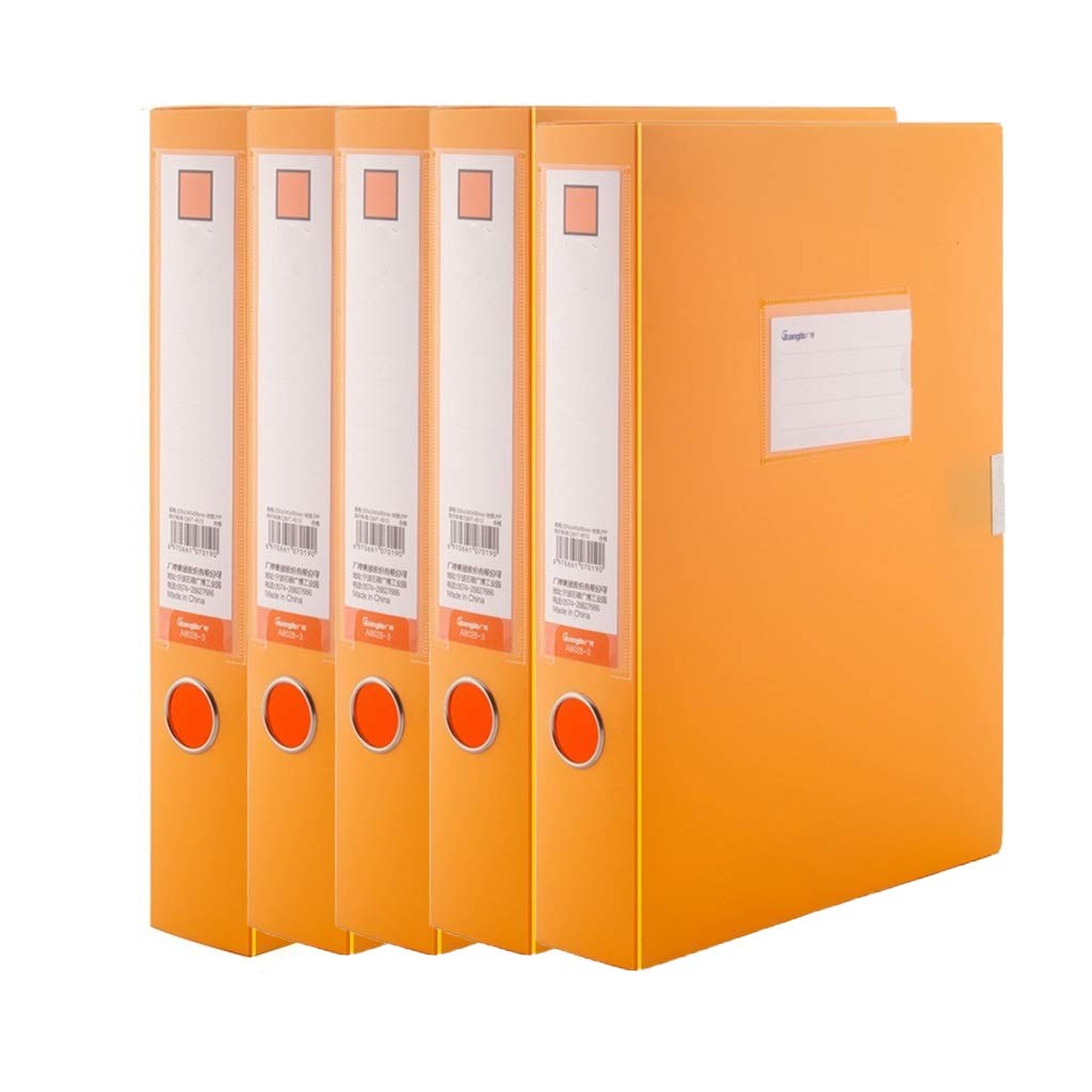 Plastic Archive Storage Box with Lid - A4 File Organizer for Office Supplies, 55mm Orange - Perfect for Document Filing, Home Office Organization & School Supplies