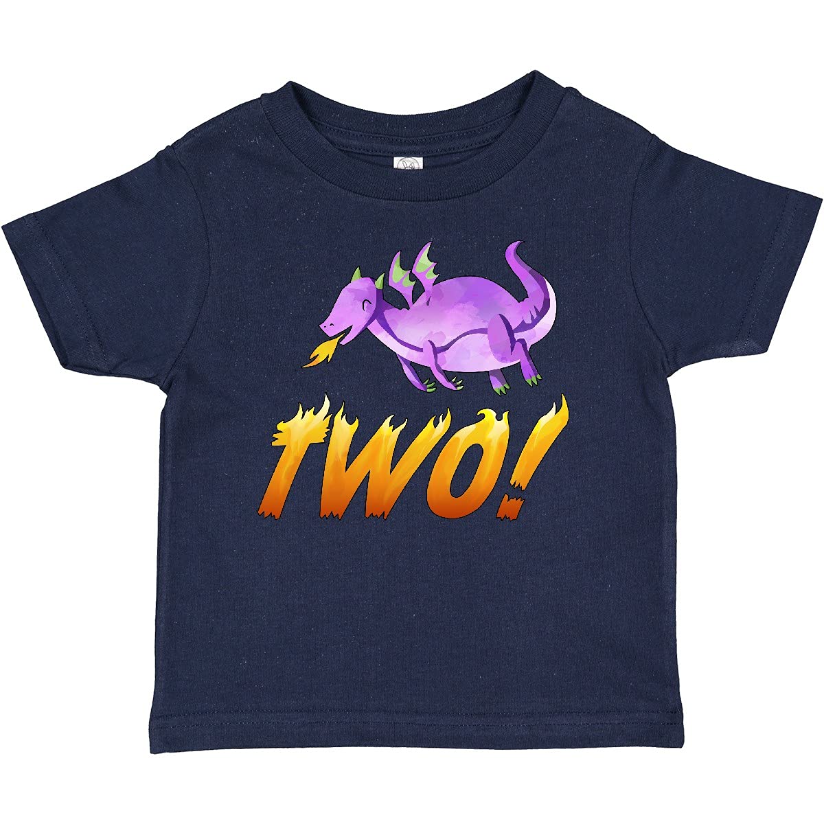 Purple Dragon Breathing Fire Baby T-Shirt - Cute Birthday Outfit for 2 Year Olds, Toddler Party & Photo Shoot