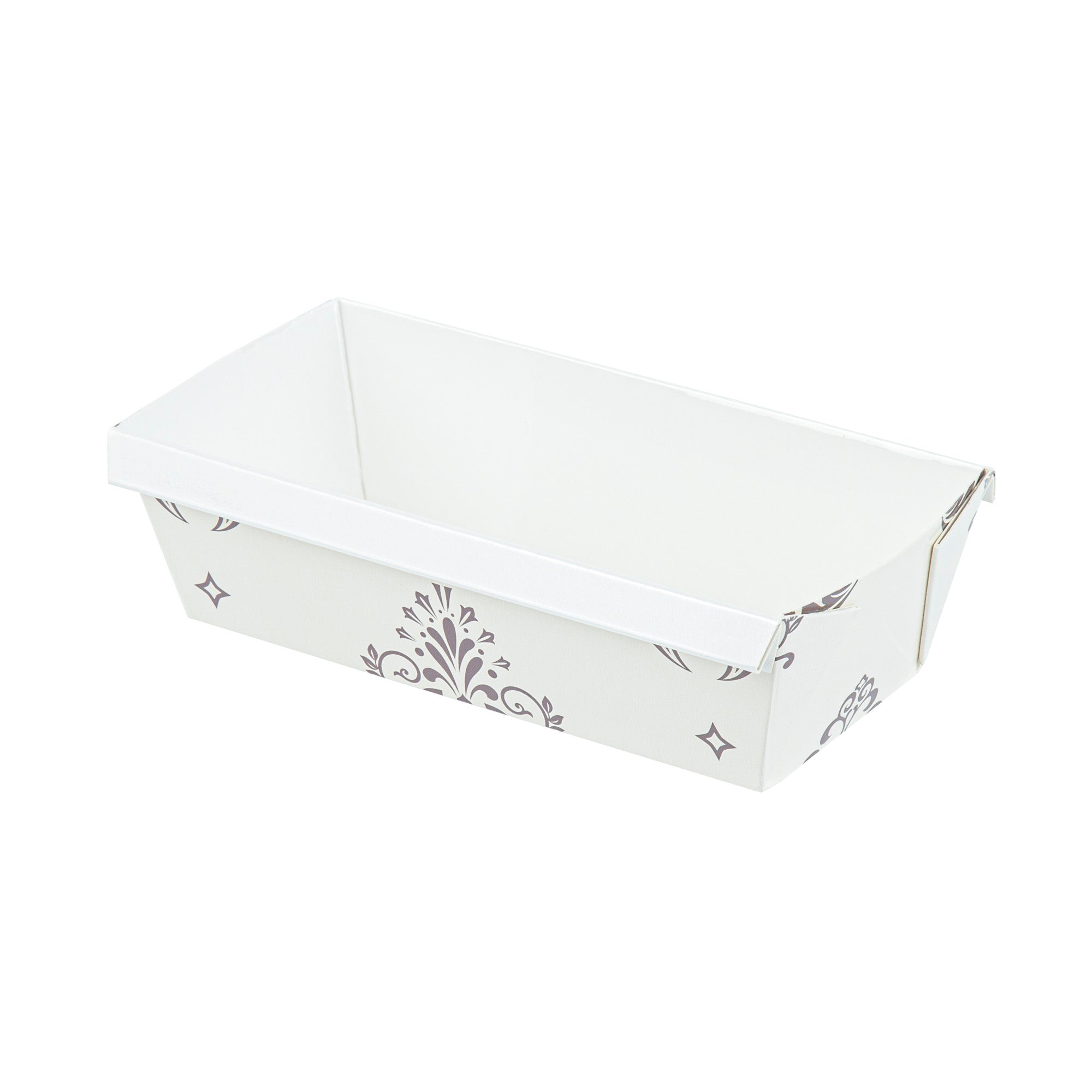 Bake Tek 13 oz Beige Vintage Floral Greaseproof Paper Loaf Pans - 7 x 3.25 x 2 Inches - Pack of 100 - Perfect for Homemade Bread, Cakes & Party Treats Baking