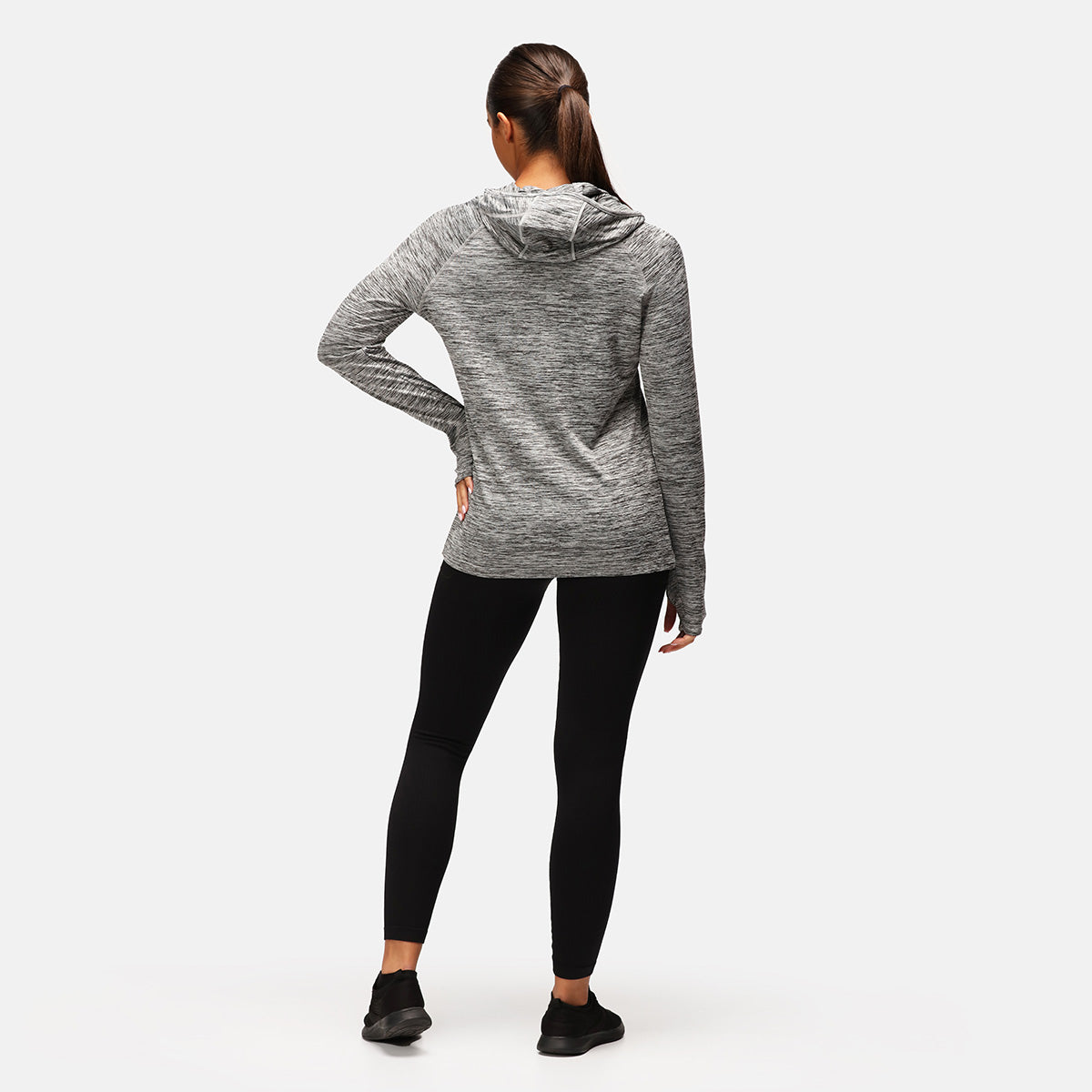 TKB Grey Cowl Neck Hoodie for Women - Soft & Cozy Pullover Sweatshirt - Perfect for Casual Outfits, Lounge Wear, and Winter Layering