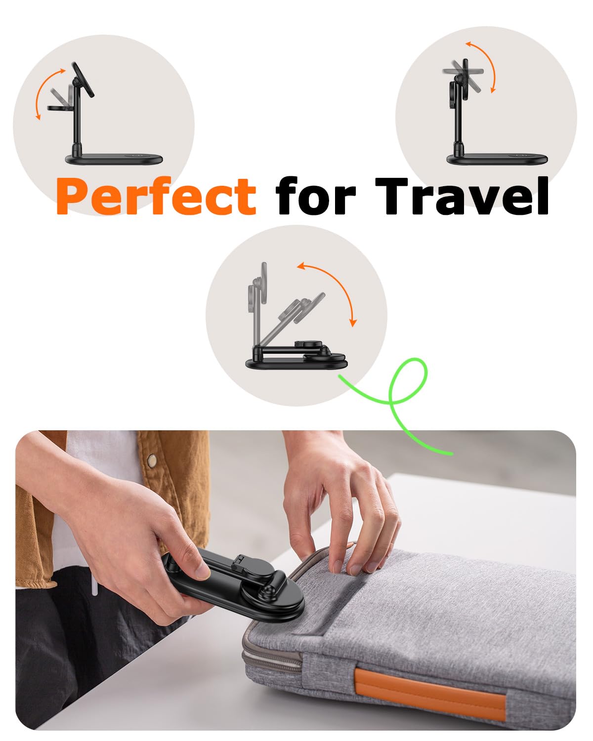 3-in-1 Magnetic Wireless Charging Station with MagSafe - 15W Fast Foldable Charger for iPhone 16/15/14/13/12, Apple Watch & AirPods - Portable Travel Charger for Home, Office & Car (Black)