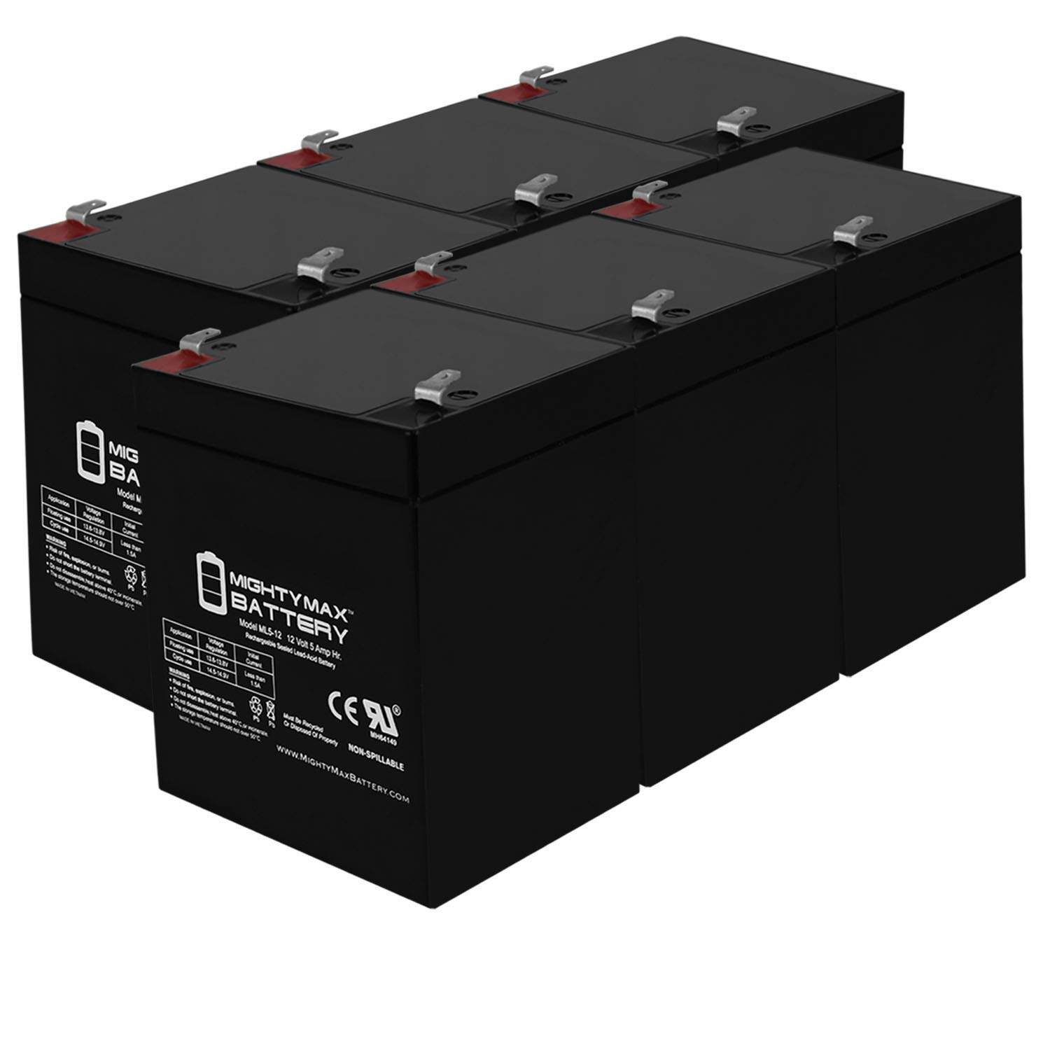 Mighty Max 12V 5AH SLA Replacement Battery for Belkin F6C600-6 Pack - Backup Power for UPS, Emergency Lights & Security Systems