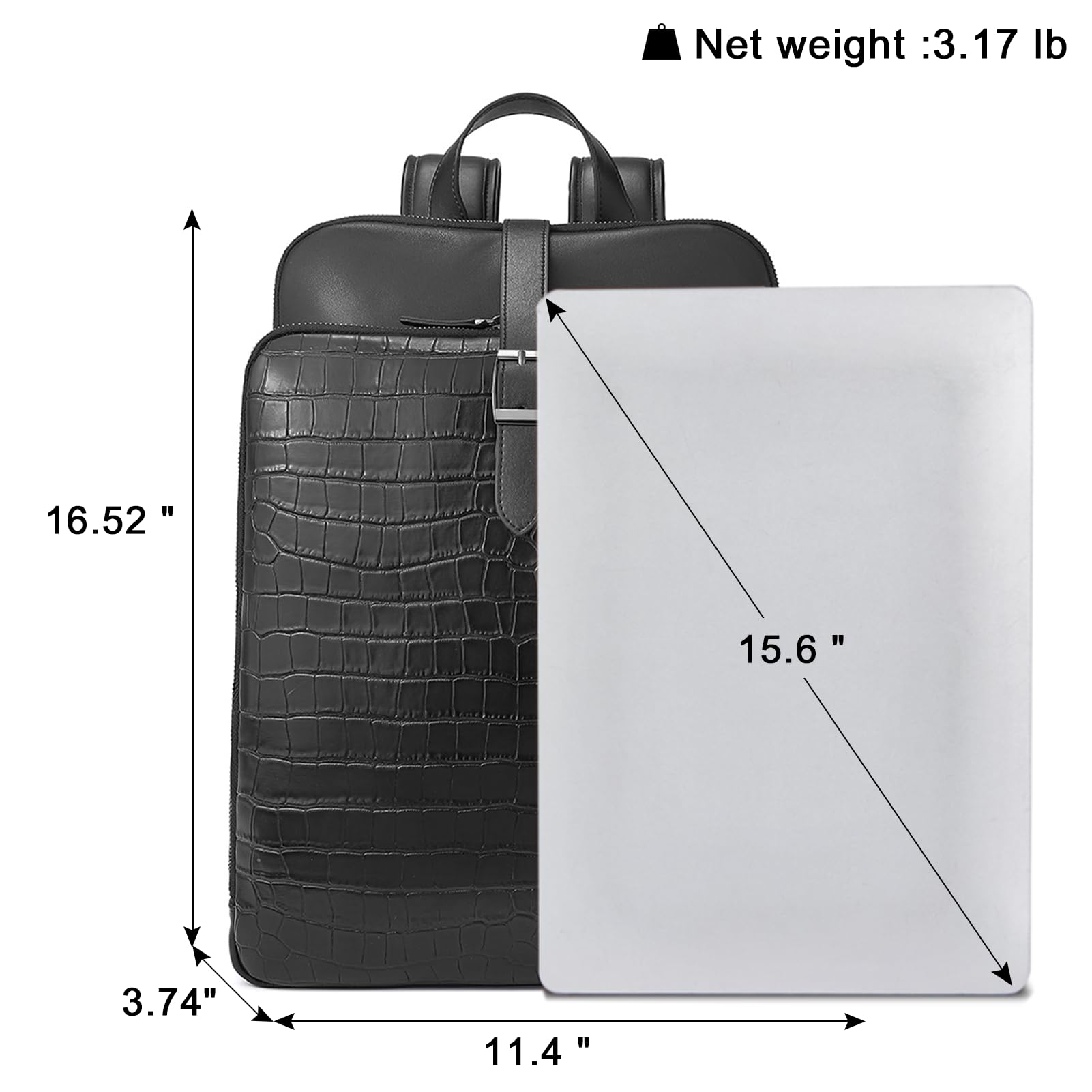 CLUCI Genuine Leather Backpack for Women - 15.6 Inch Laptop Bag, Large Work Backpack for Travel, Business & College | Stylish & Durable Leather Backpack Purse for Daily Commute, Office & School Use
