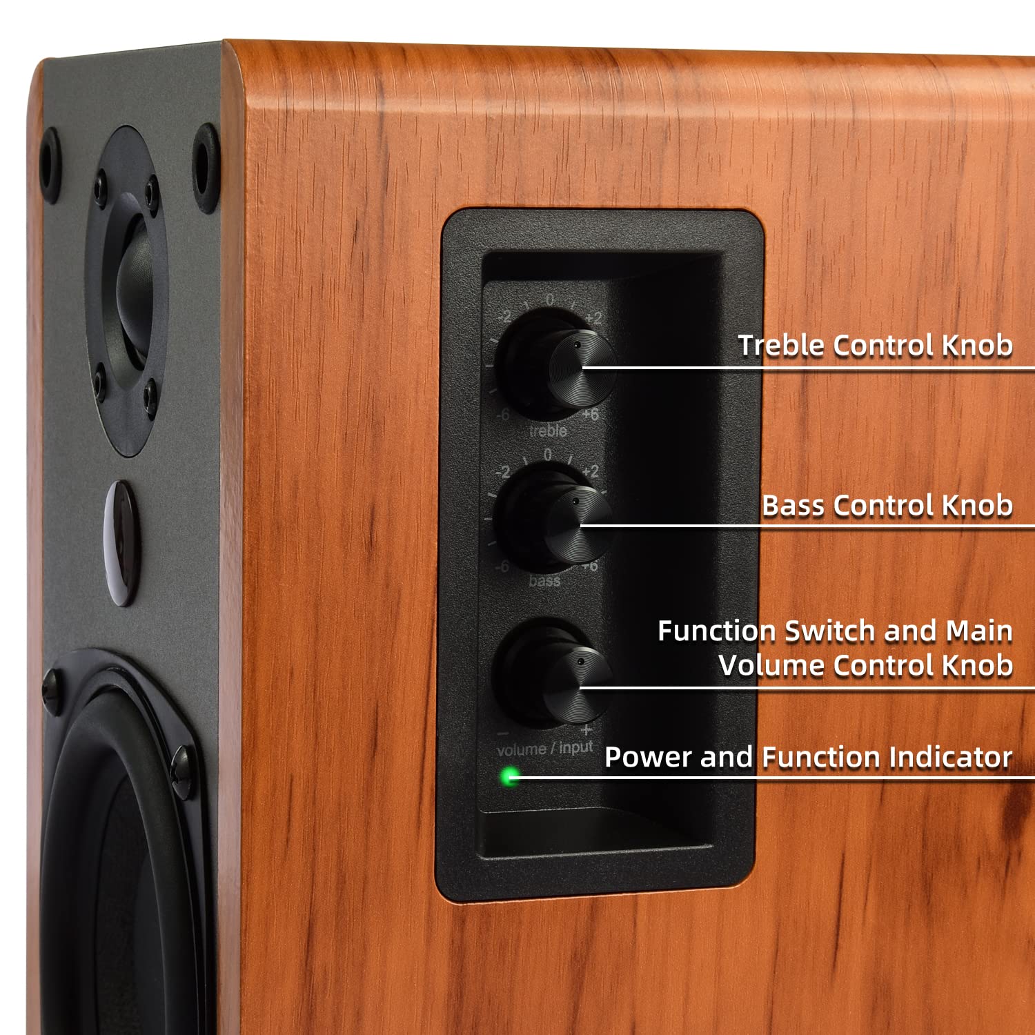 SINGING WOOD BT25 (2024 Version) 80W Bluetooth Bookshelf Speakers with Optical/Aux Inputs & Subwoofer Line Out - Wooden Enclosure for PC, TV, Turntable - Perfect for Home Theater, Gaming & Music Listening (Beach Wood Finish)