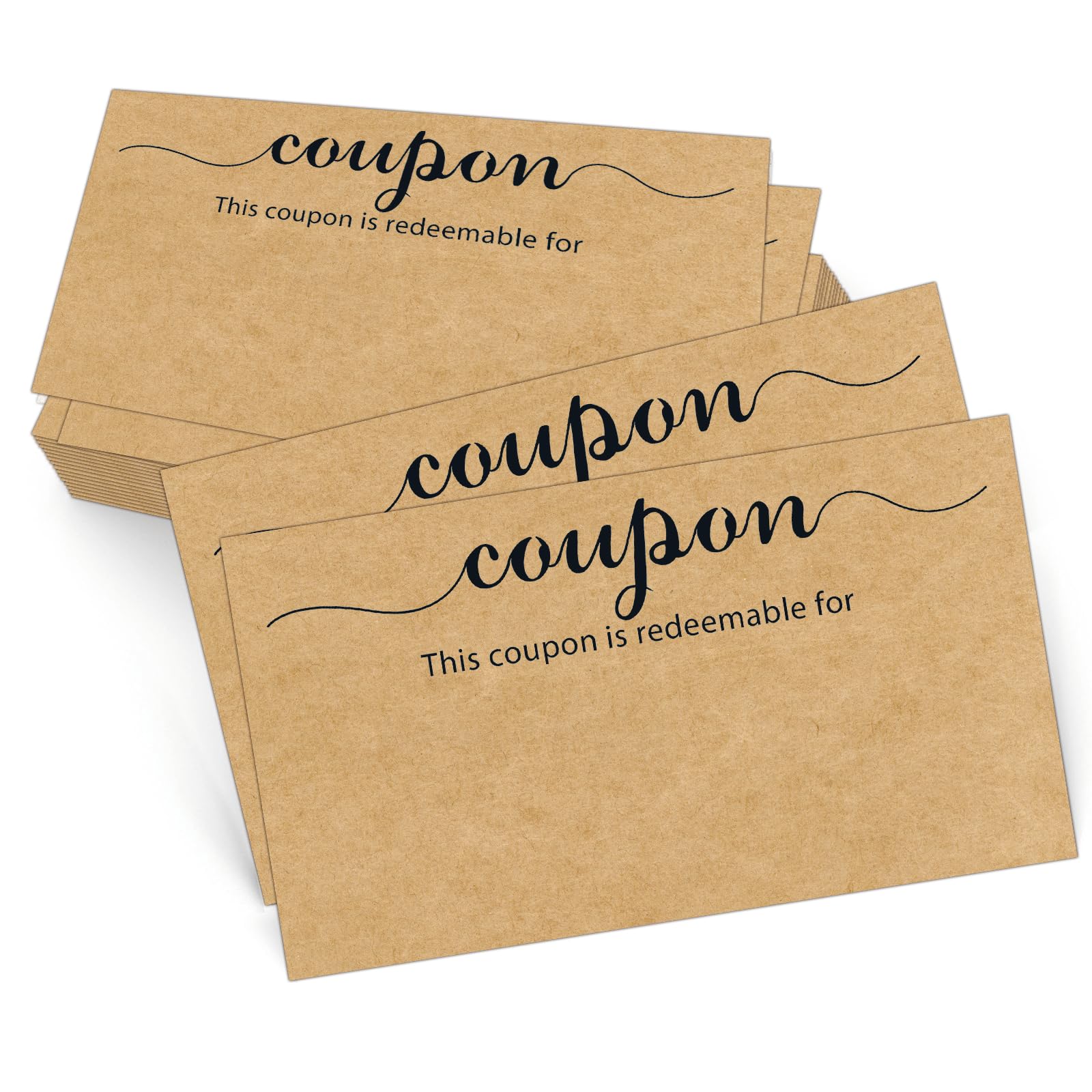 200 Pack Blank Kraft Coupon Cards 3.5