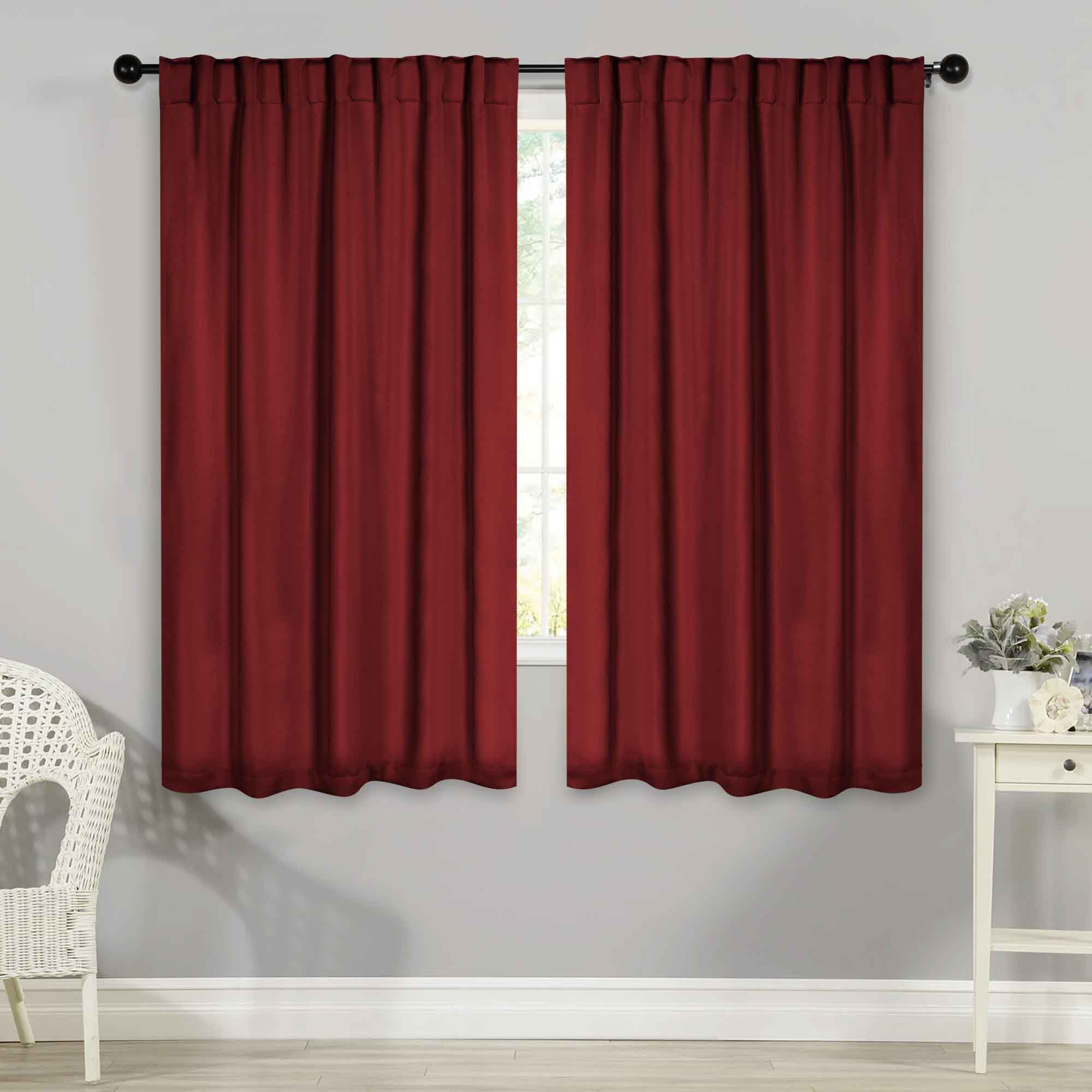 Premium Blackout Curtains for Bedroom - Solid Room Darkening Thermal Insulated Drapes with Back Tabs (Set of 2 Panels) - Perfect for Home Theater, Nursery & Light Sleepers