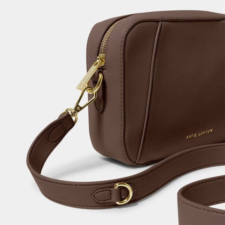 Katie Loxton Hana Crossbody Bag in Chocolate Brown | Stylish Leather Shoulder Purse for Women | Perfect for Work, Travel & Everyday Use
