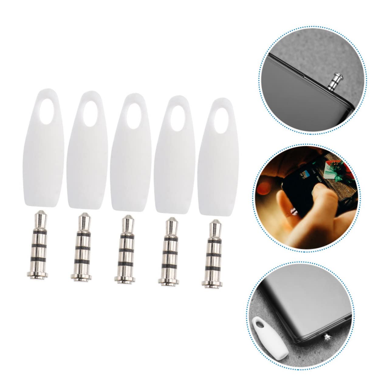 ABOOFAN 5-Pack Silicone Microphone Covers - Noise Cancelling Mic Blocker for Headset & Portable Mics, Dual-Purpose White Silica Gel Accessories (Perfect for Online Meetings, Gaming & Recording Studios)