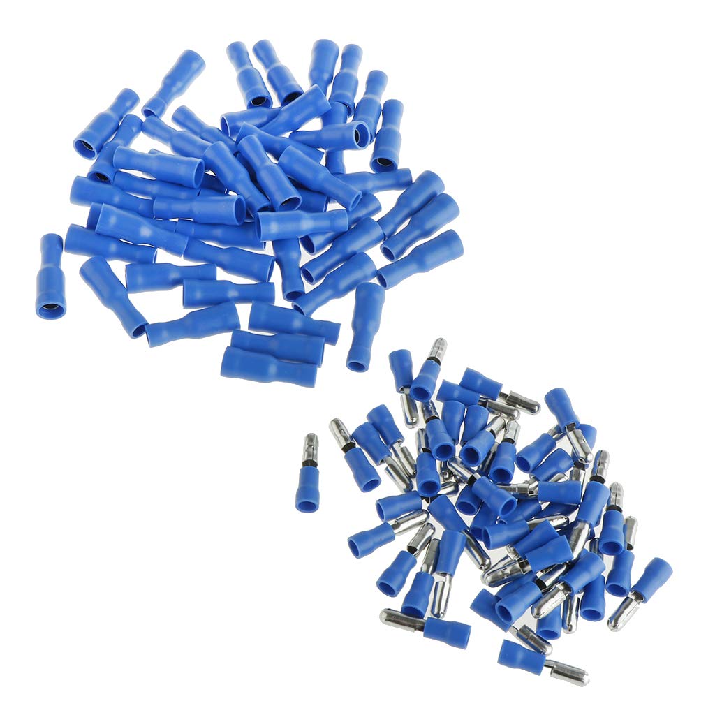 Almencla 100PCS Spade Connectors - Quick Disconnect Male & Female Electrical Wire Terminals for Automotive, Home Appliances, and DIY Electronics Projects