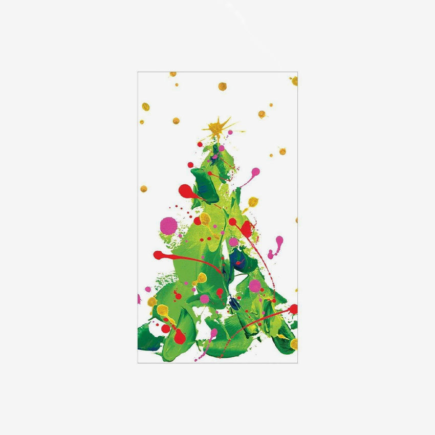Caspari Splatter Tree Napkins - 16-Pack Premium Paper Dinner Napkins for Parties, Holidays & Everyday Use - Elegant Christmas, Thanksgiving & Fall Table Decor