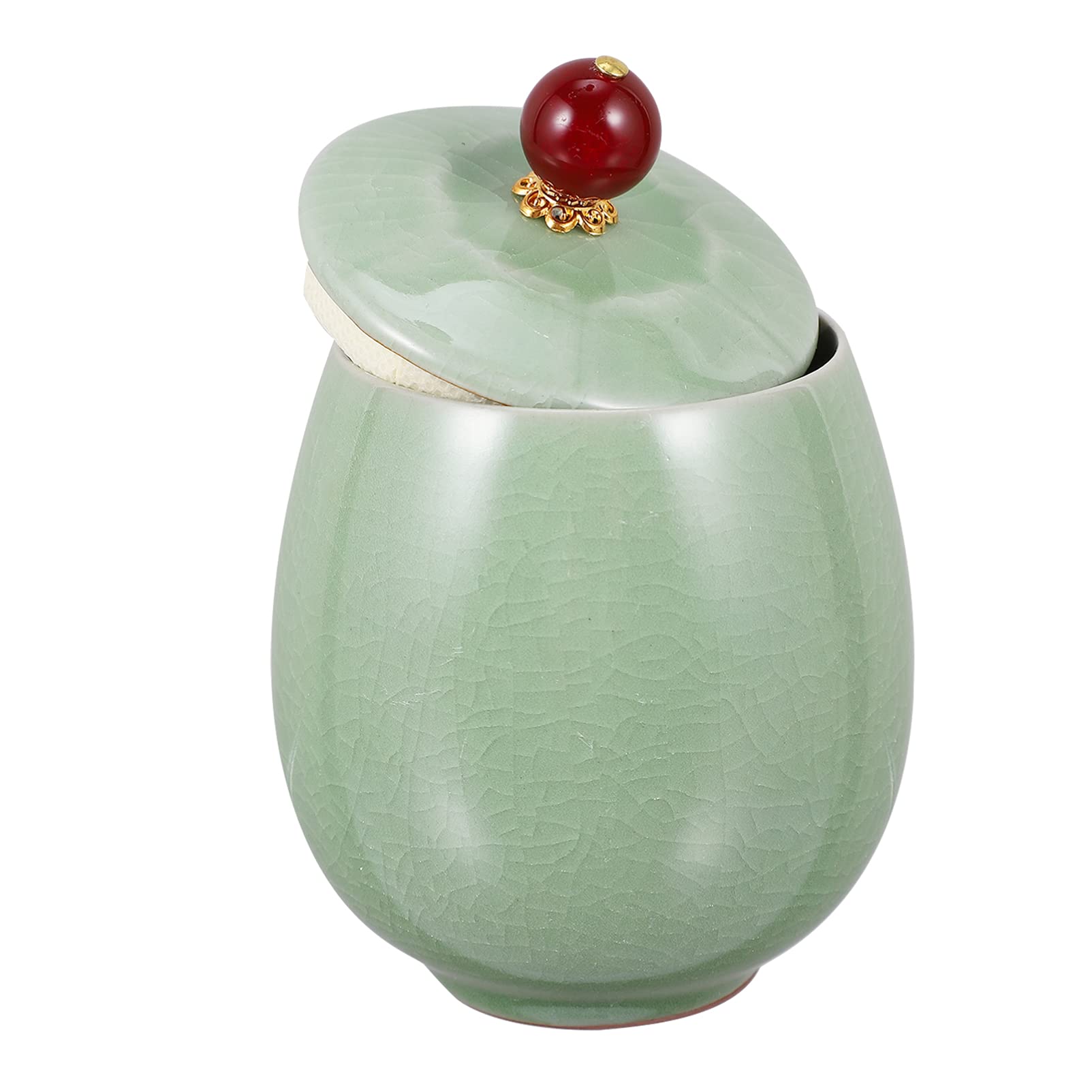DOITOOL Vintage Ceramic Food Storage Jars with Airtight Lids - 160ml Green Canisters for Tea, Coffee, Sugar & Spices | Kitchen Countertop & Pantry Organization